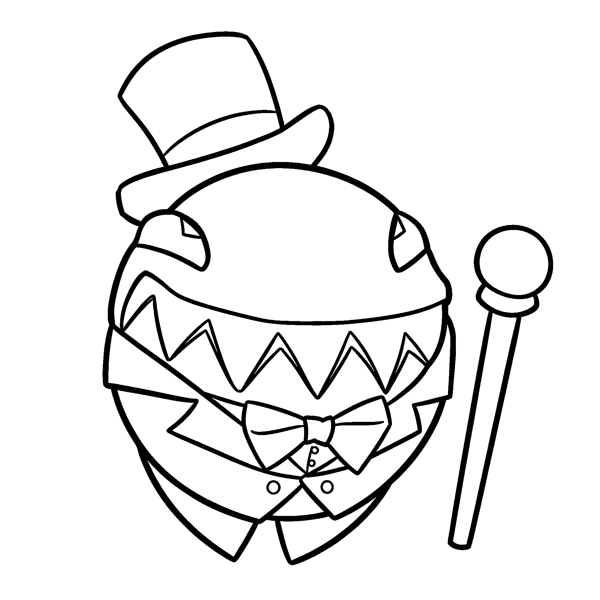 bubble in tuxedo and top hat tadc the amazing digital circus line art