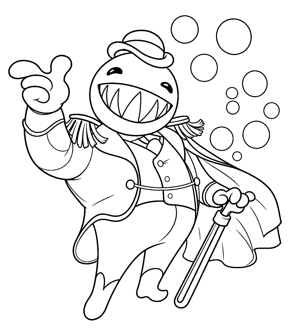 bubble ringmaster suit with cape tadc the amazing digital circus line art