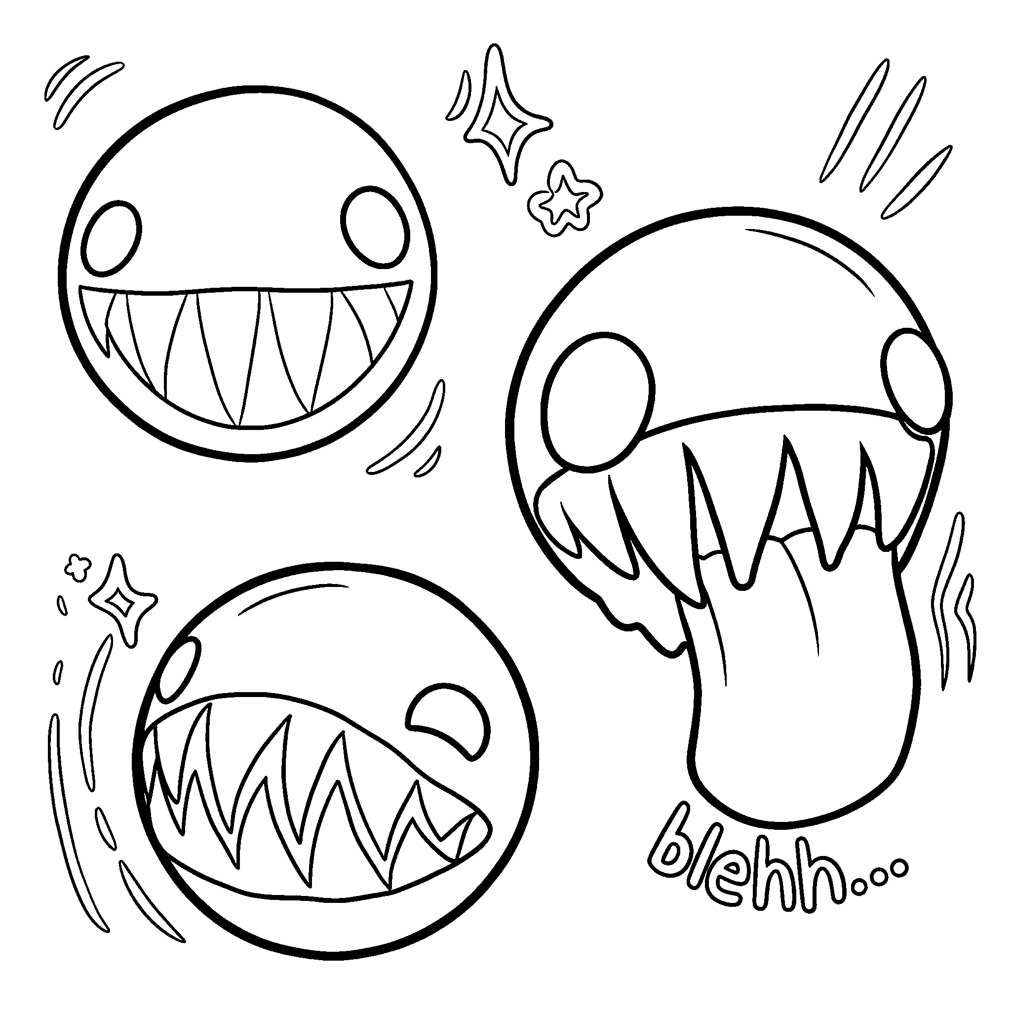 bubble silly face expressions the amazing digital circus line art