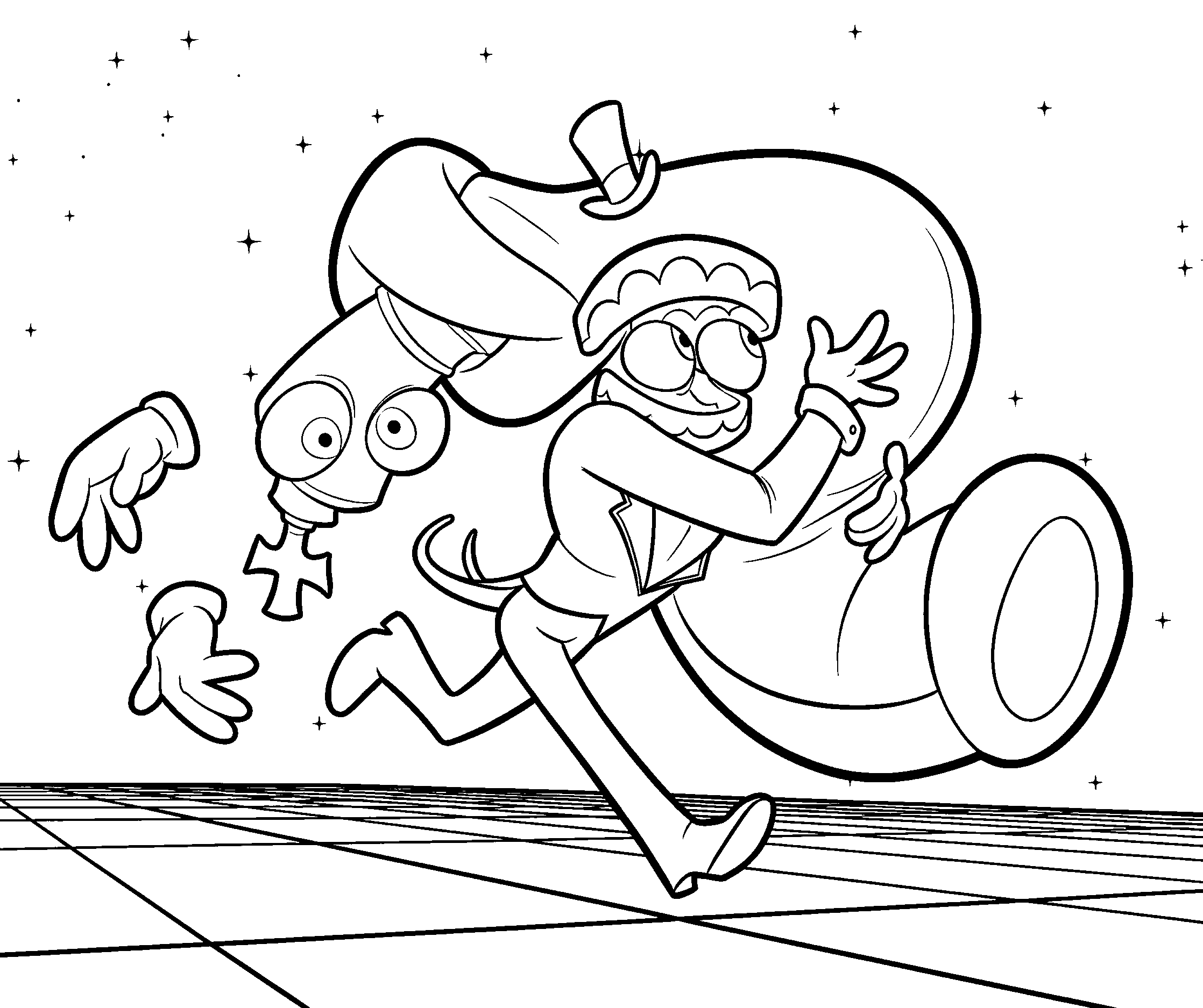 caine and kinger digital void escape the amazing digital circus line art