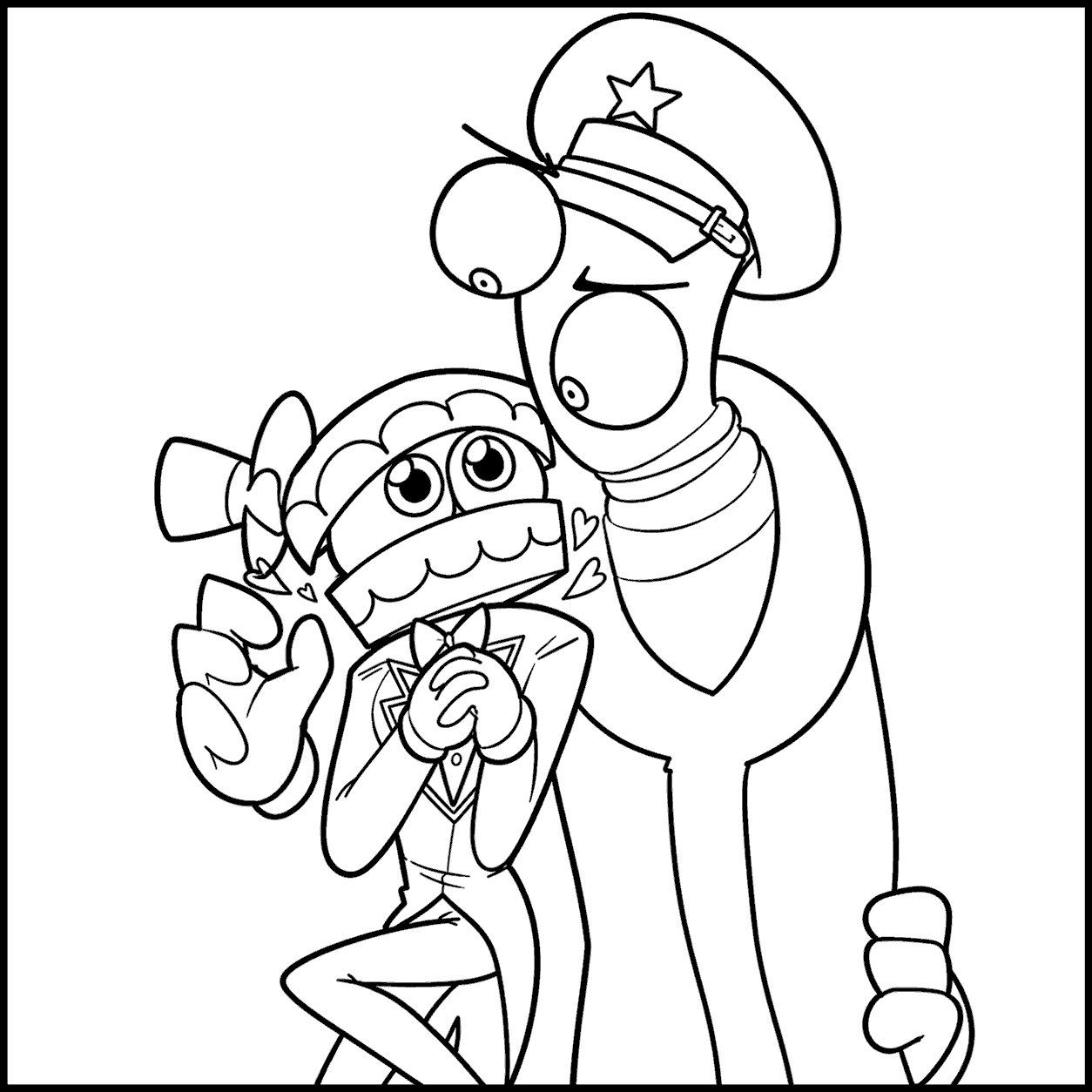 caine in love with kingford baseball episode alternate kinger tadc the amazing digital circus line art