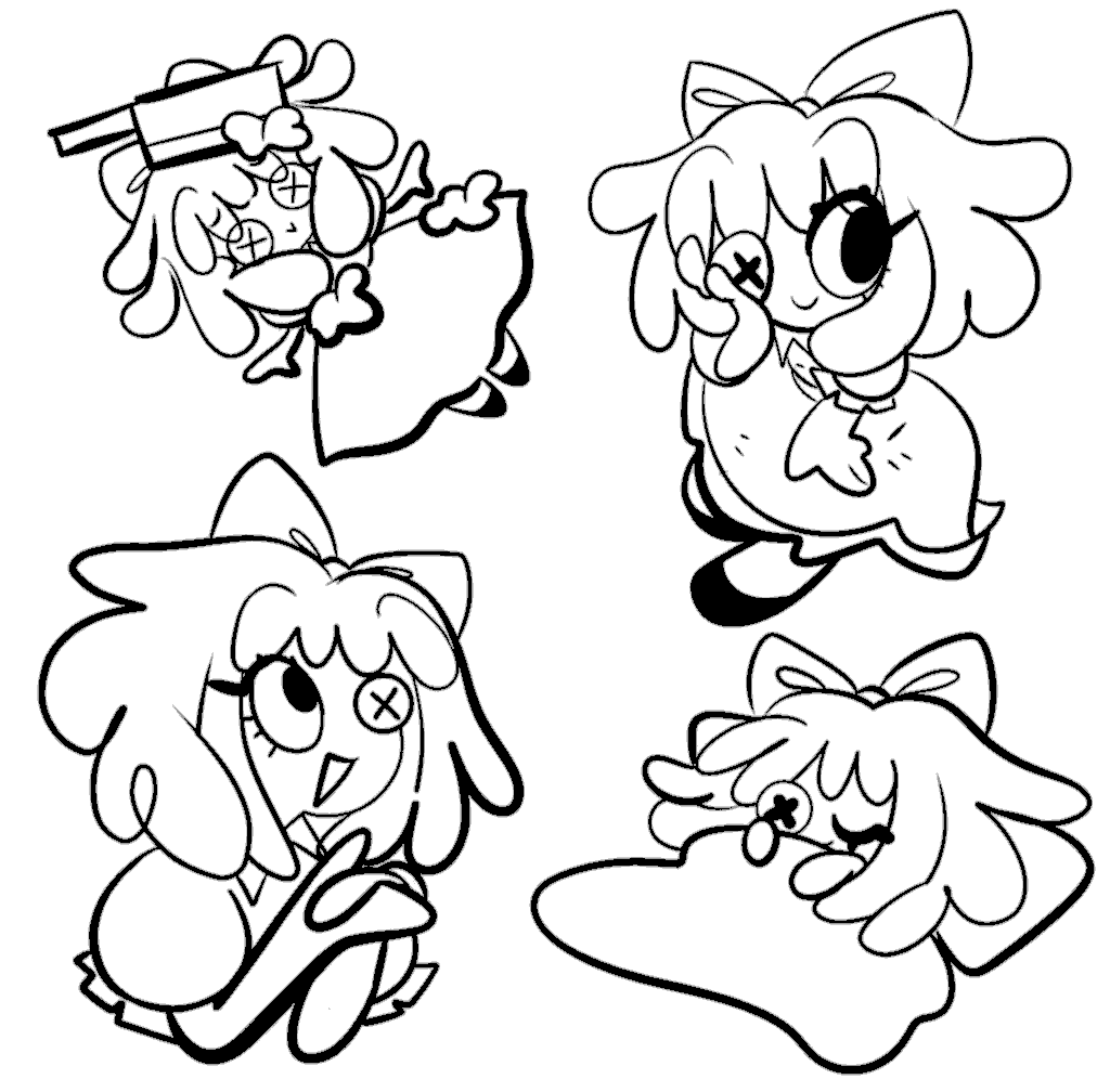 cute chibi ragatha emotions and expressions the amazing digital circus line art