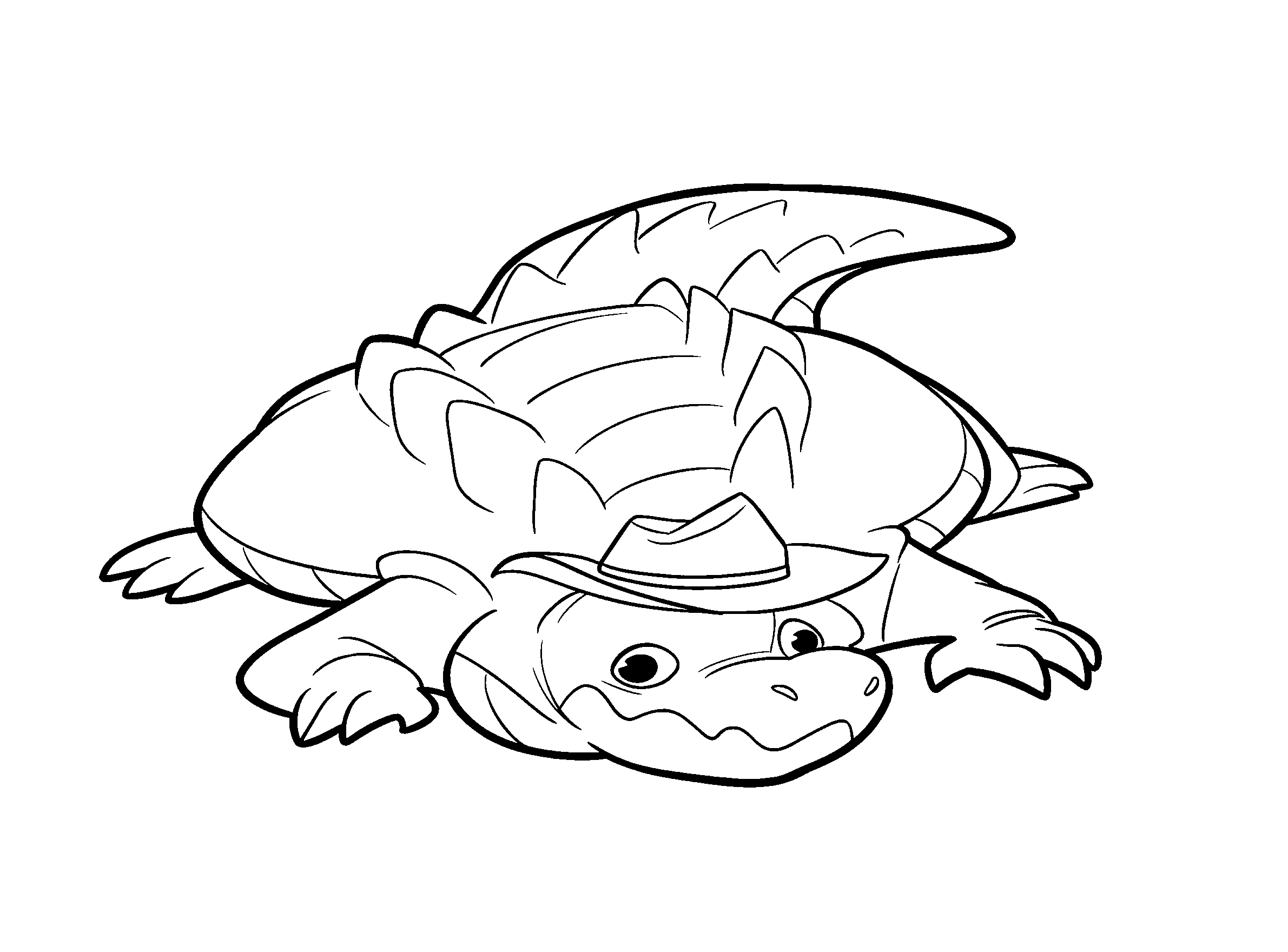cute gummigoo crocodile wear cowboy hat the amazing digital circus line art