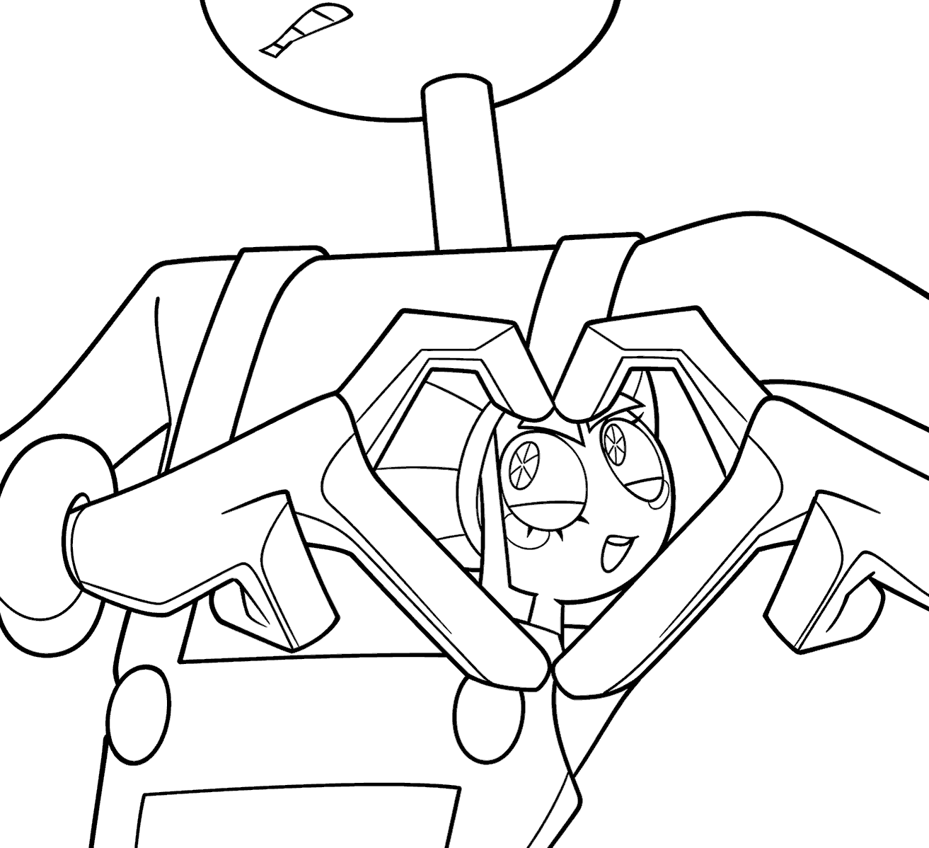 cute heart finger hands framing pomni face jax tadc the amazing digital circus line art