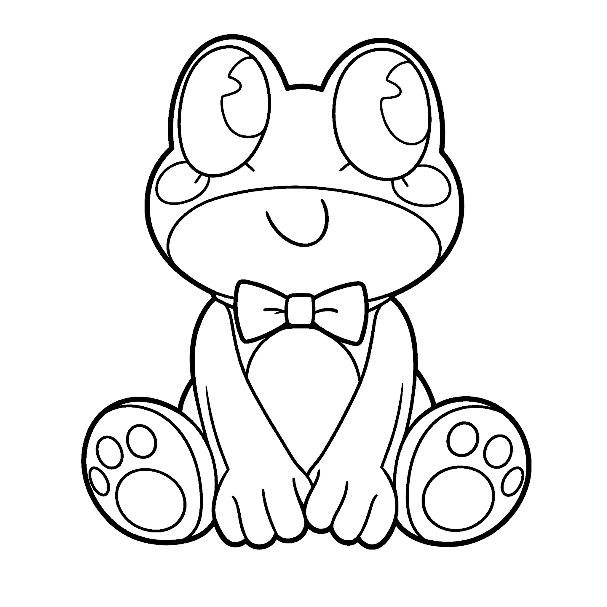 cute ribbit sitting the amazing digital circus line art