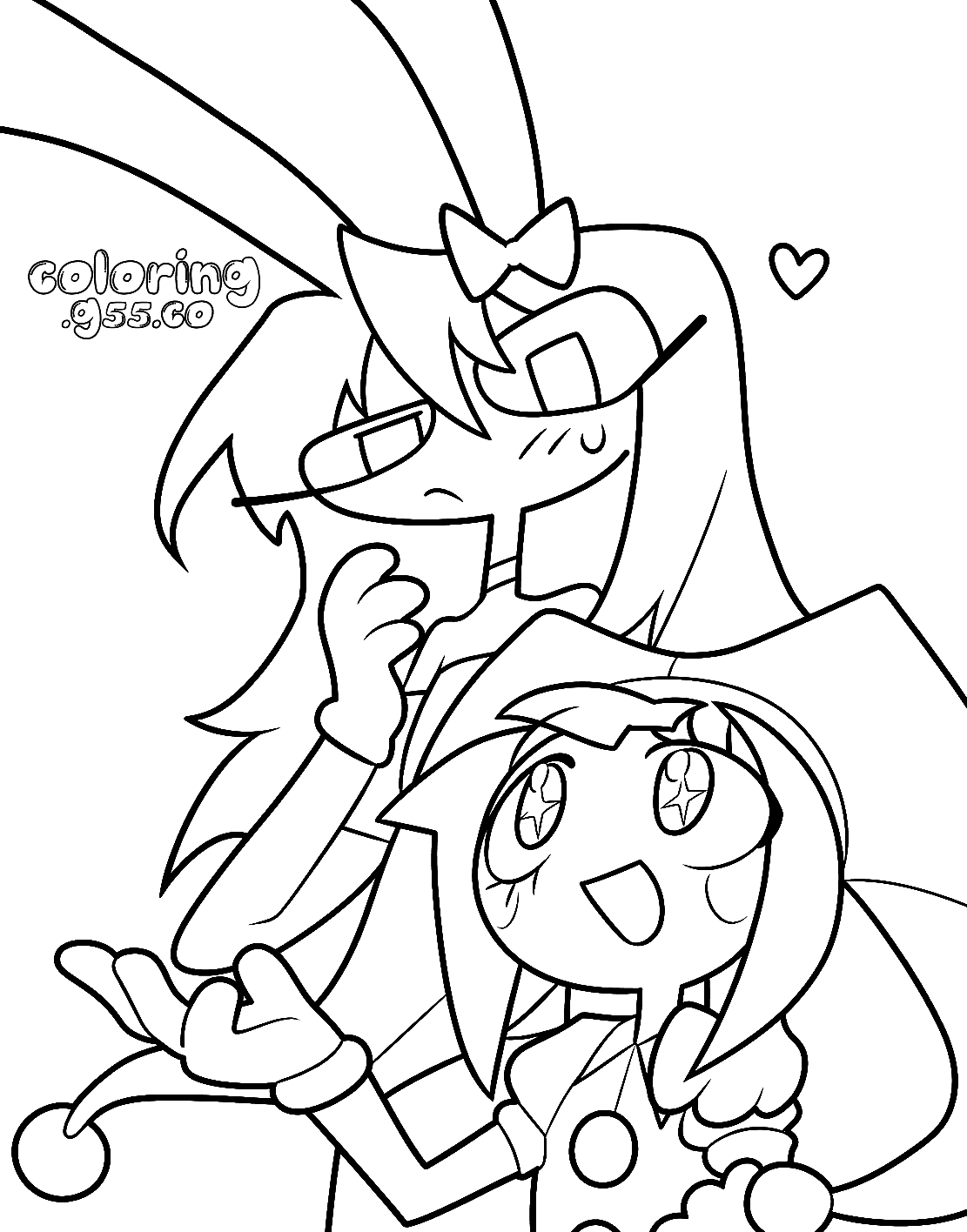 excited pomni and shy female jax pair for kids tadc the amazing digital circus line art
