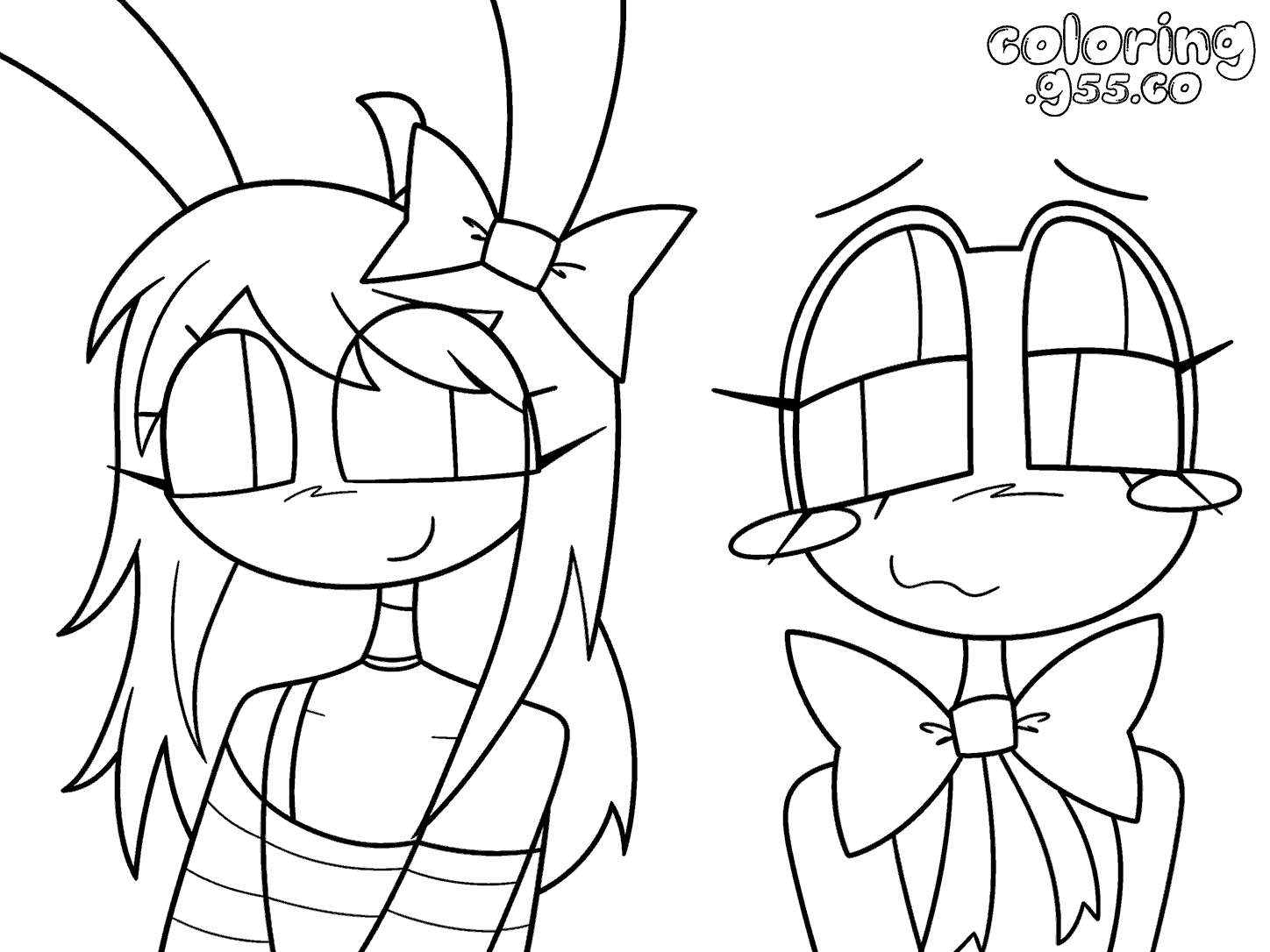 female jax and ribbon character ribbit for kids tadc the amazing digital circus line art
