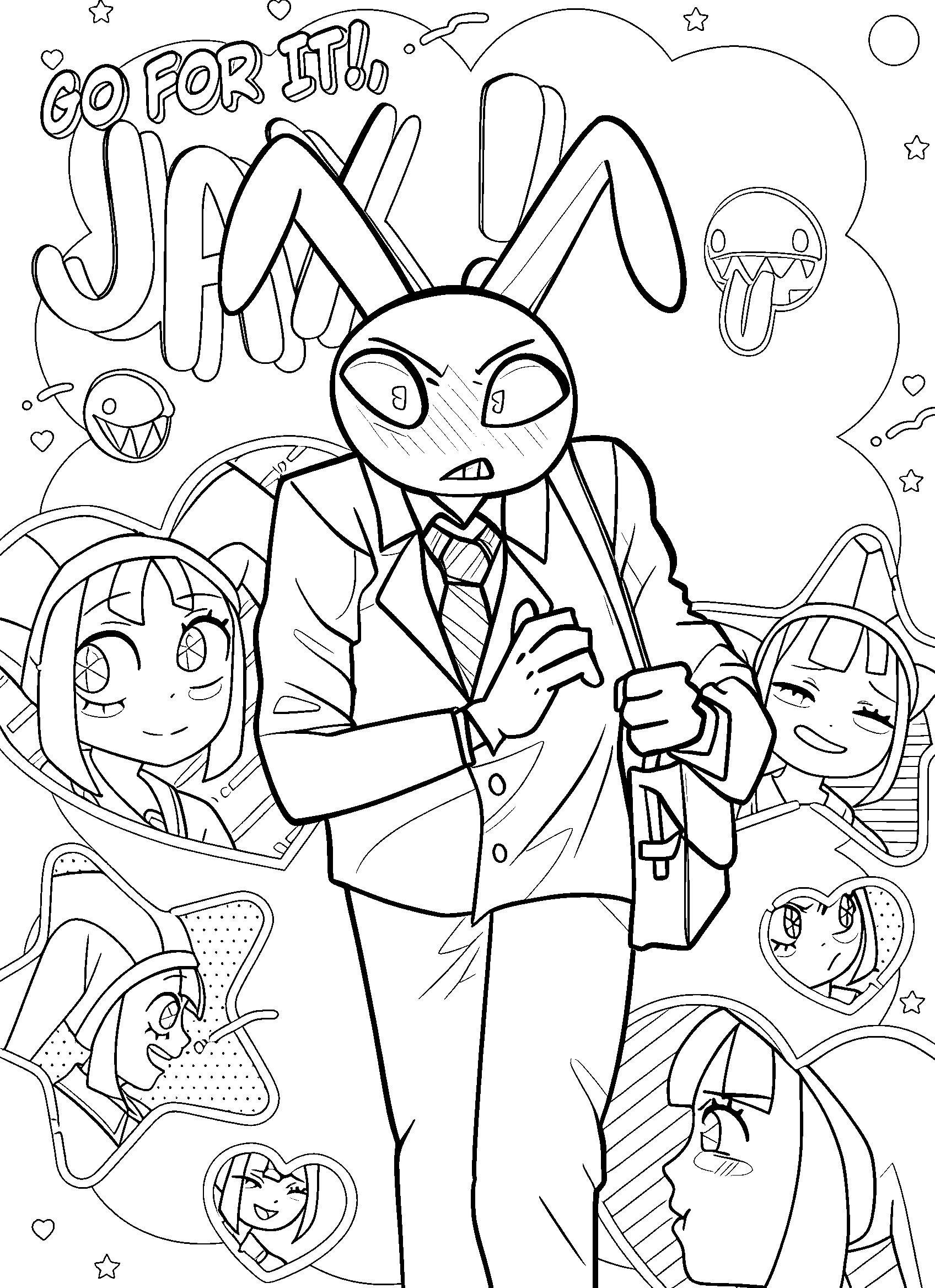 go for it jax anime school suit for kids tadc the amazing digital circus line art