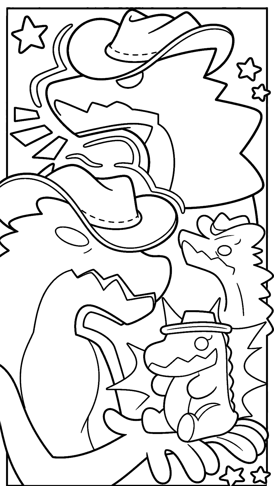 gummigoo cowboy crocodile family for kids tadc the amazing digital circus line art