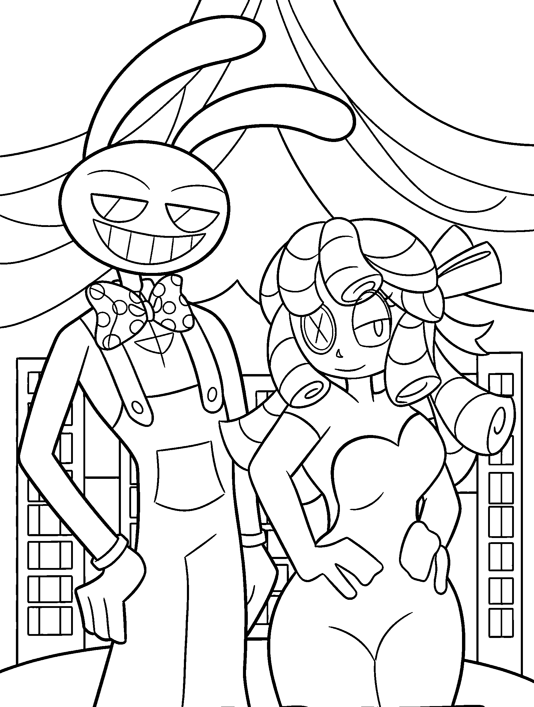 jax and ragatha formal fashion outfits for kids tadc the amazing digital circus line art