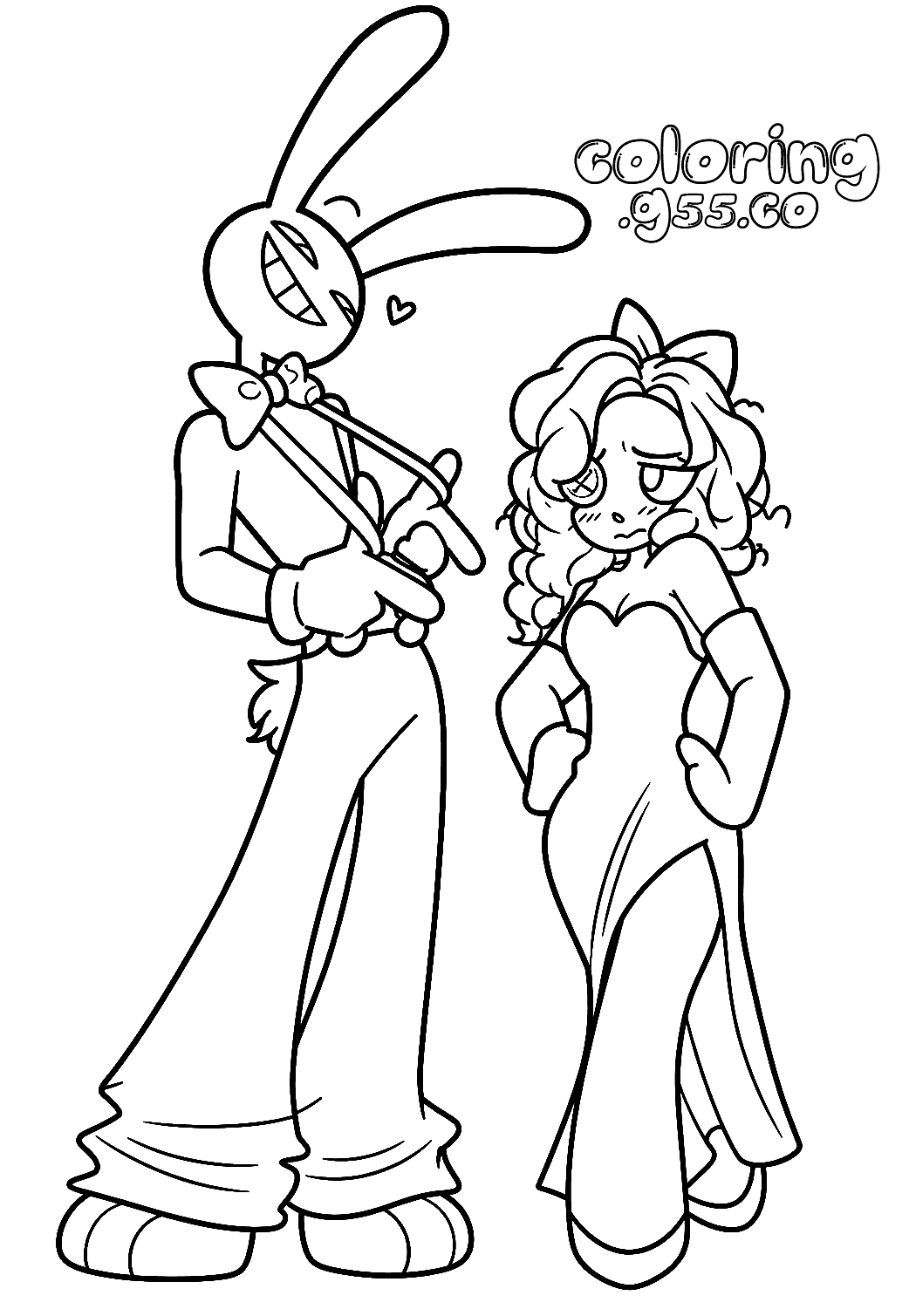 jax and ragatha who framed roger rabbit cosplay for kids tadc the amazing digital circus line art