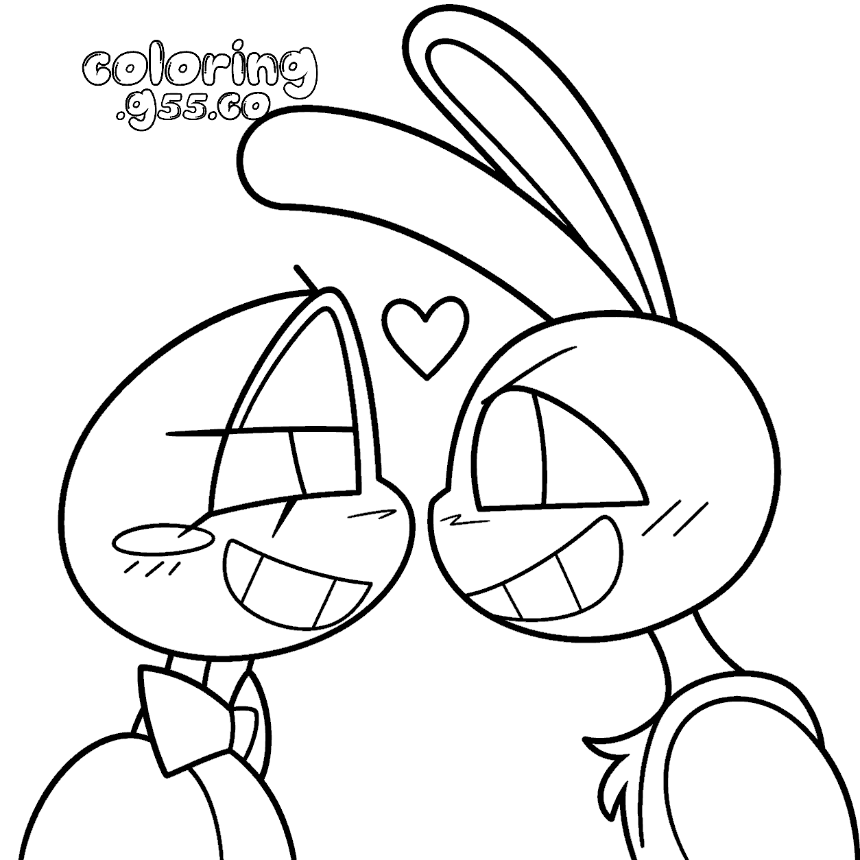 jax and ribbit cunning look for kids tadc the amazing digital circus line art