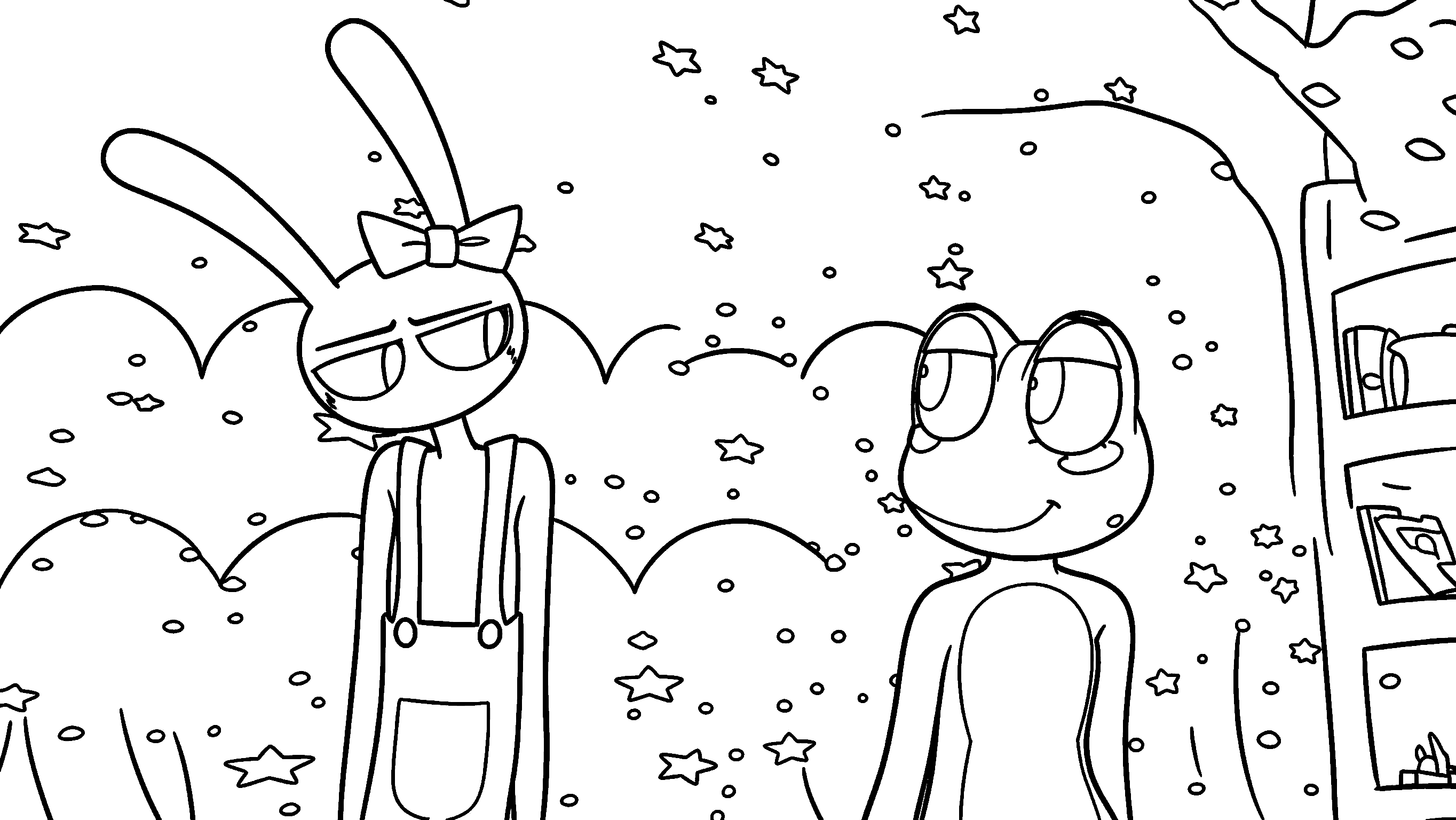 jax and ribbit frog night stars for kids tadc the amazing digital circus line art