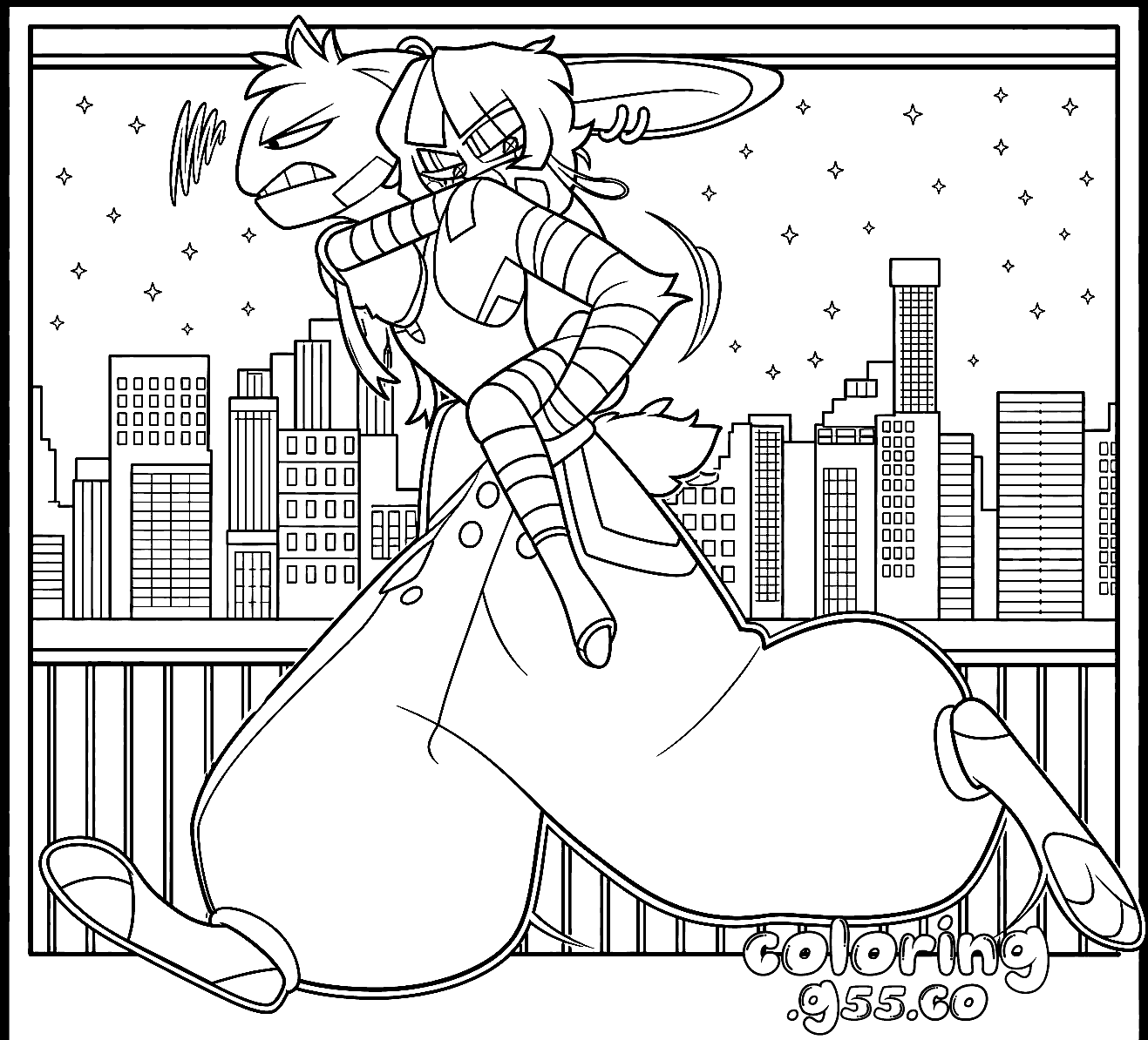 jax carrying pomni piggyback night city escape for kids tadc the amazing digital circus line art