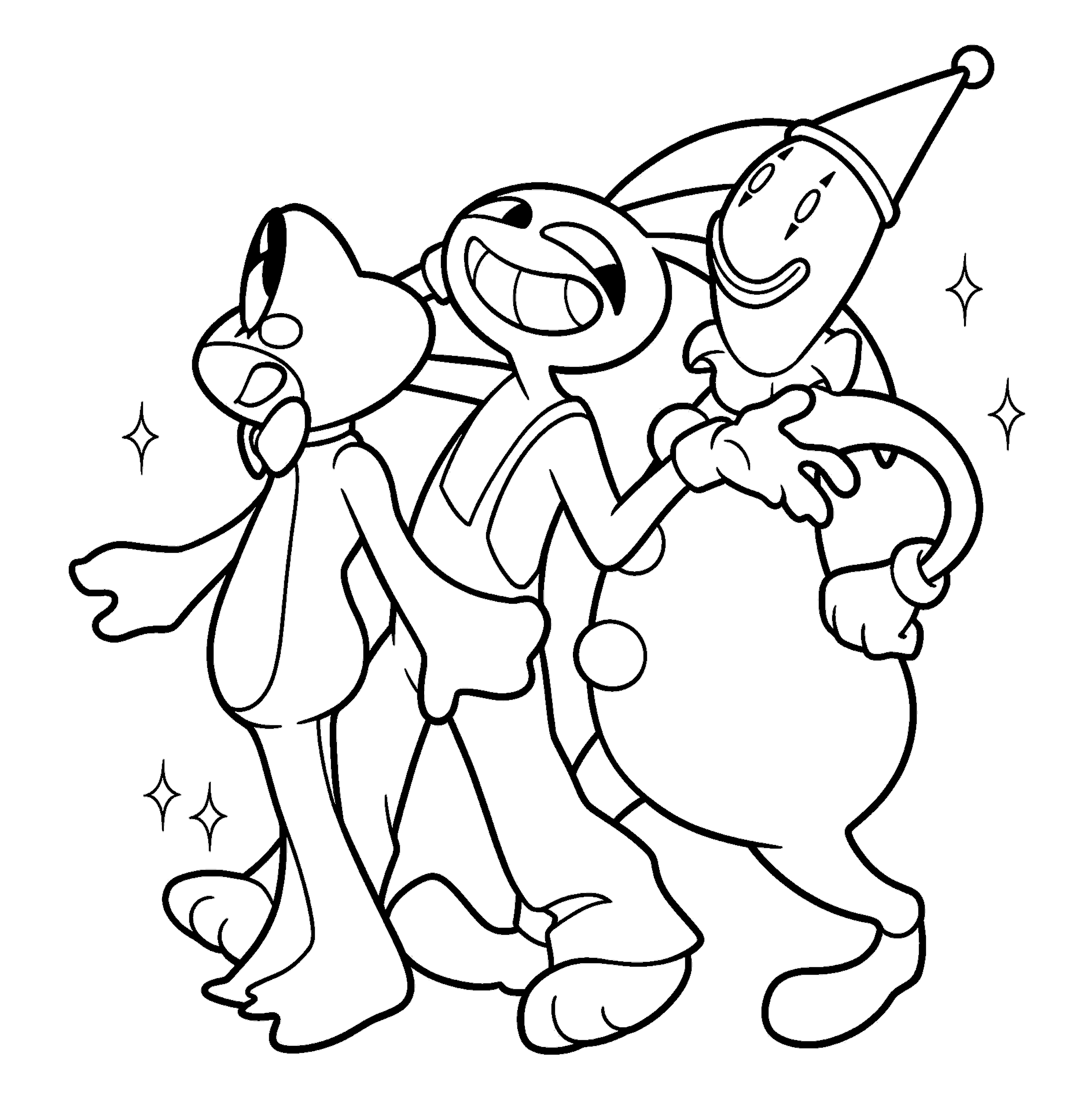 jax kaufmo clown and ribbit frog friends for kids tadc the amazing digital circus line art