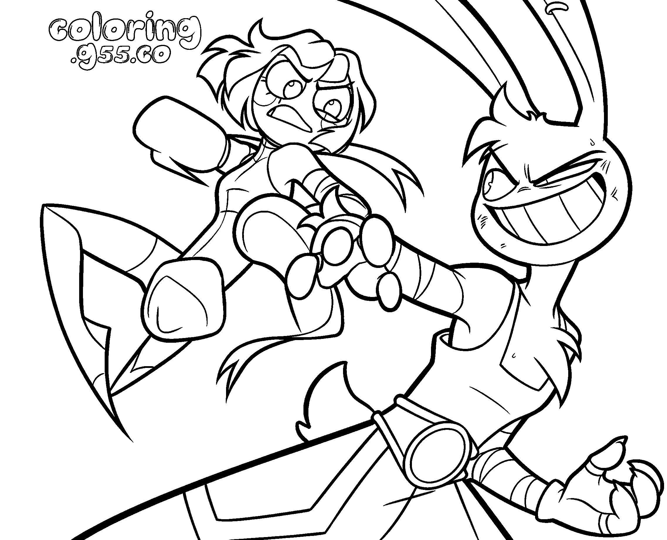 jax vs pomni fighting anime battle scene for kids tadc the amazing digital circus line art