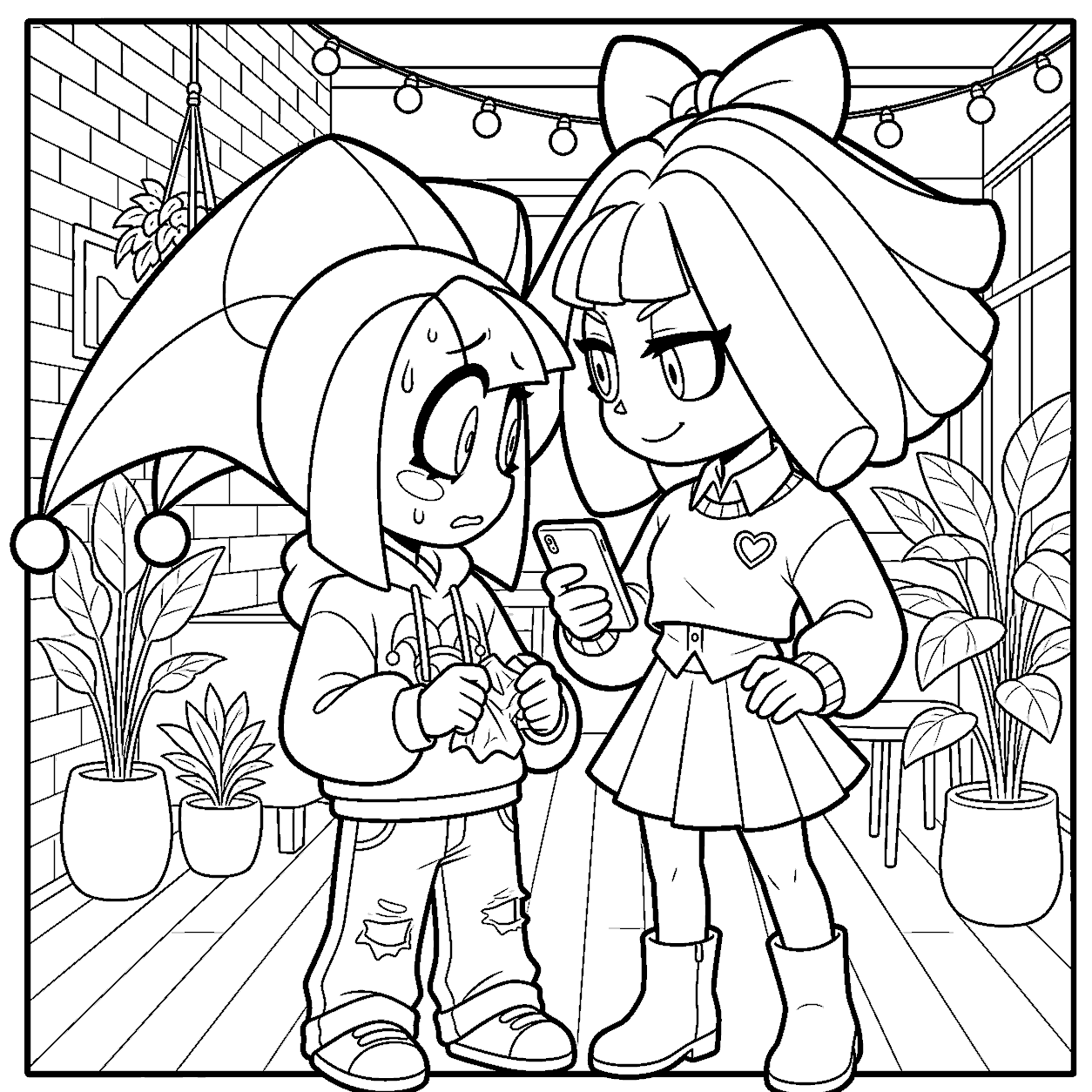 pomni and ragatha smartphone moment for kids tadc the amazing digital circus line art