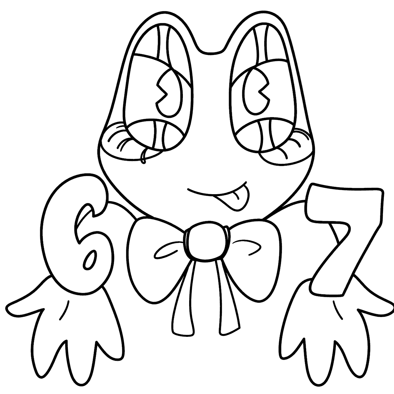 ribbit frog six seven meme numbers for kids tadc the amazing digital circus line art