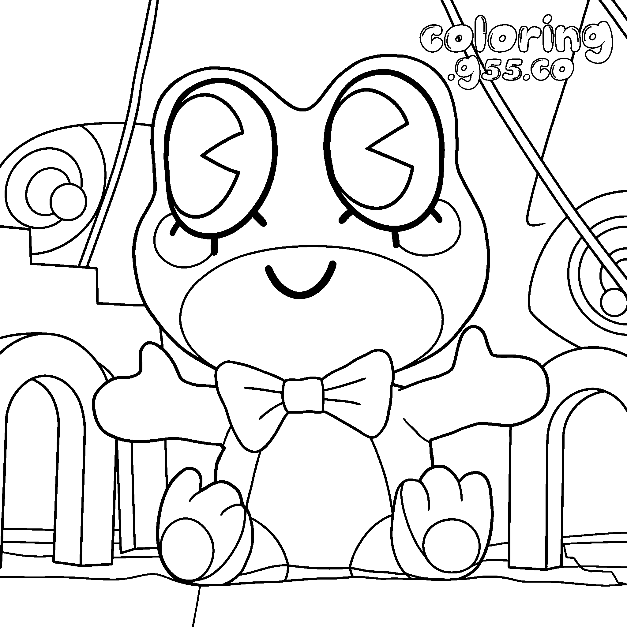 ribbit the frog wearing bow tie for kids tadc the amazing digital circus line art