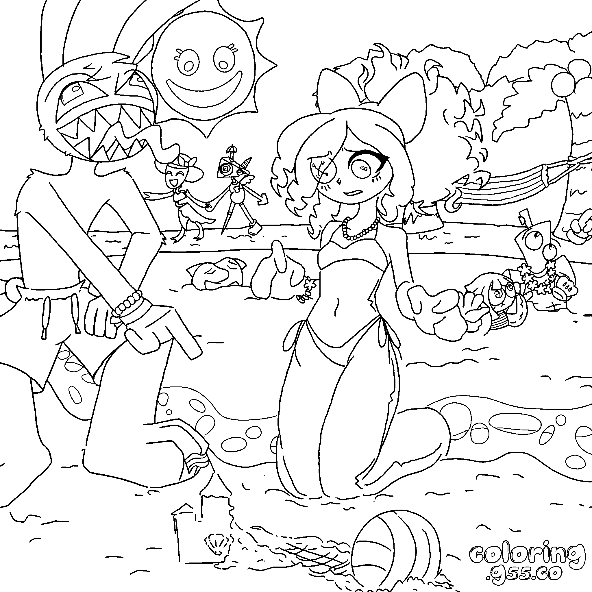 summer beach vacation jax ragatha swimsuit for kids tadc the amazing digital circus line art