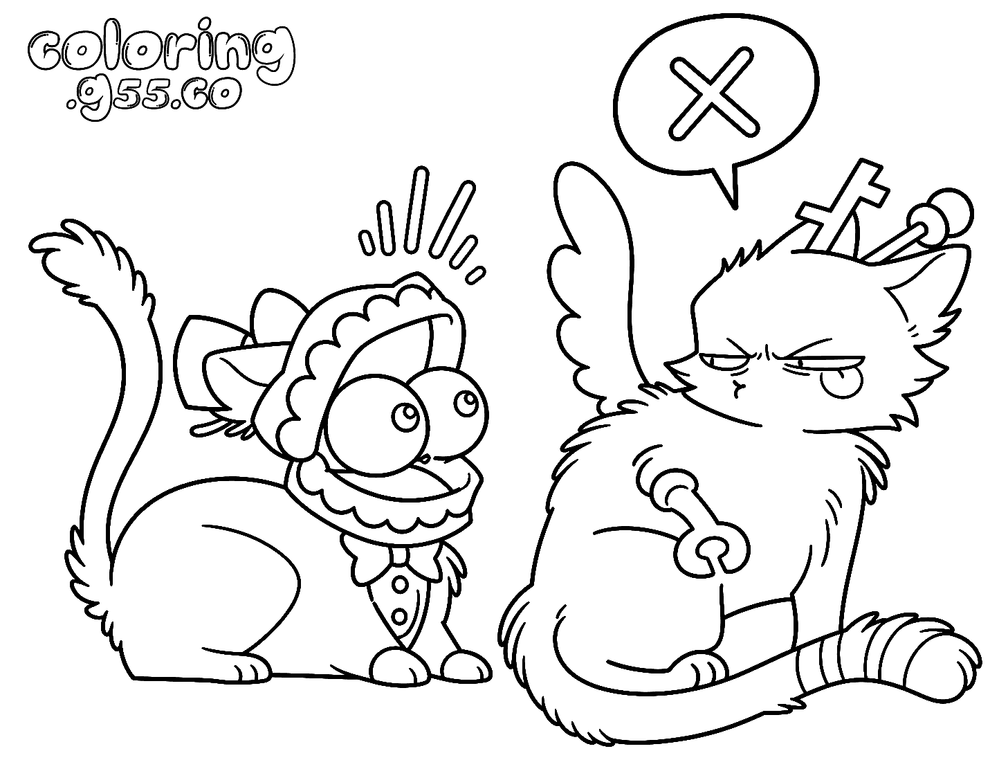 tadc caine zooble cats funny speech bubble line art