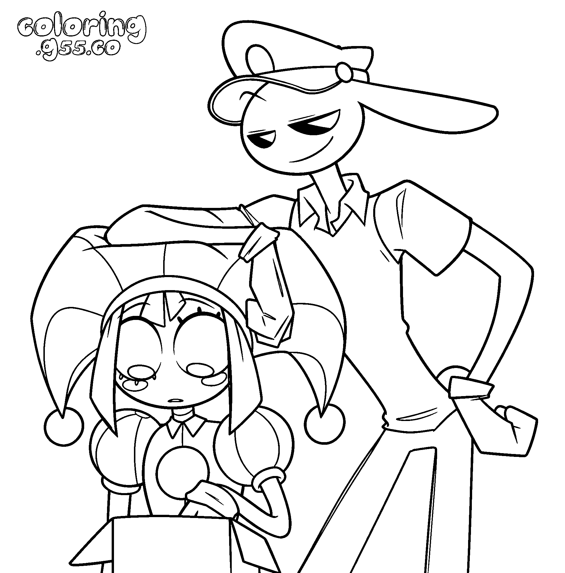 tadc jax and pomni delivery line art