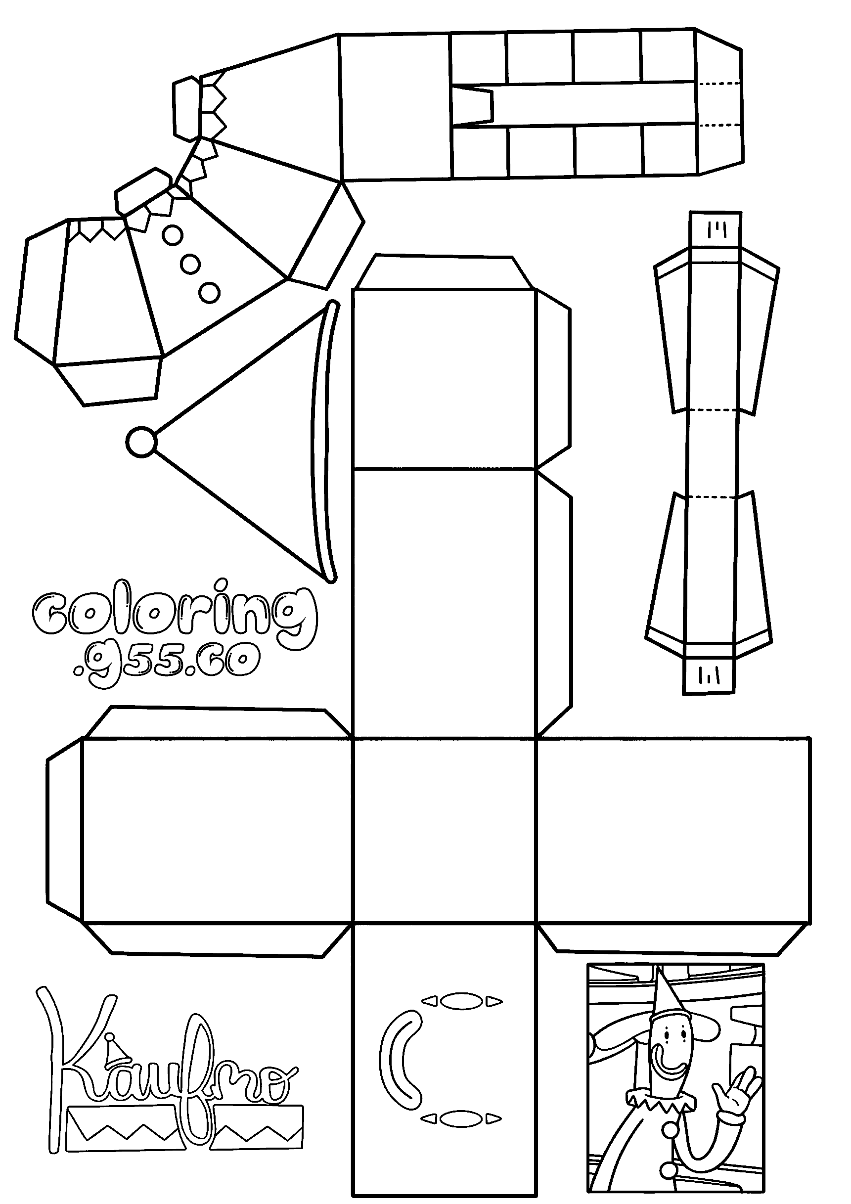 tadc kaufmo 3d paper craft toy for kids the amazing digital circus line art