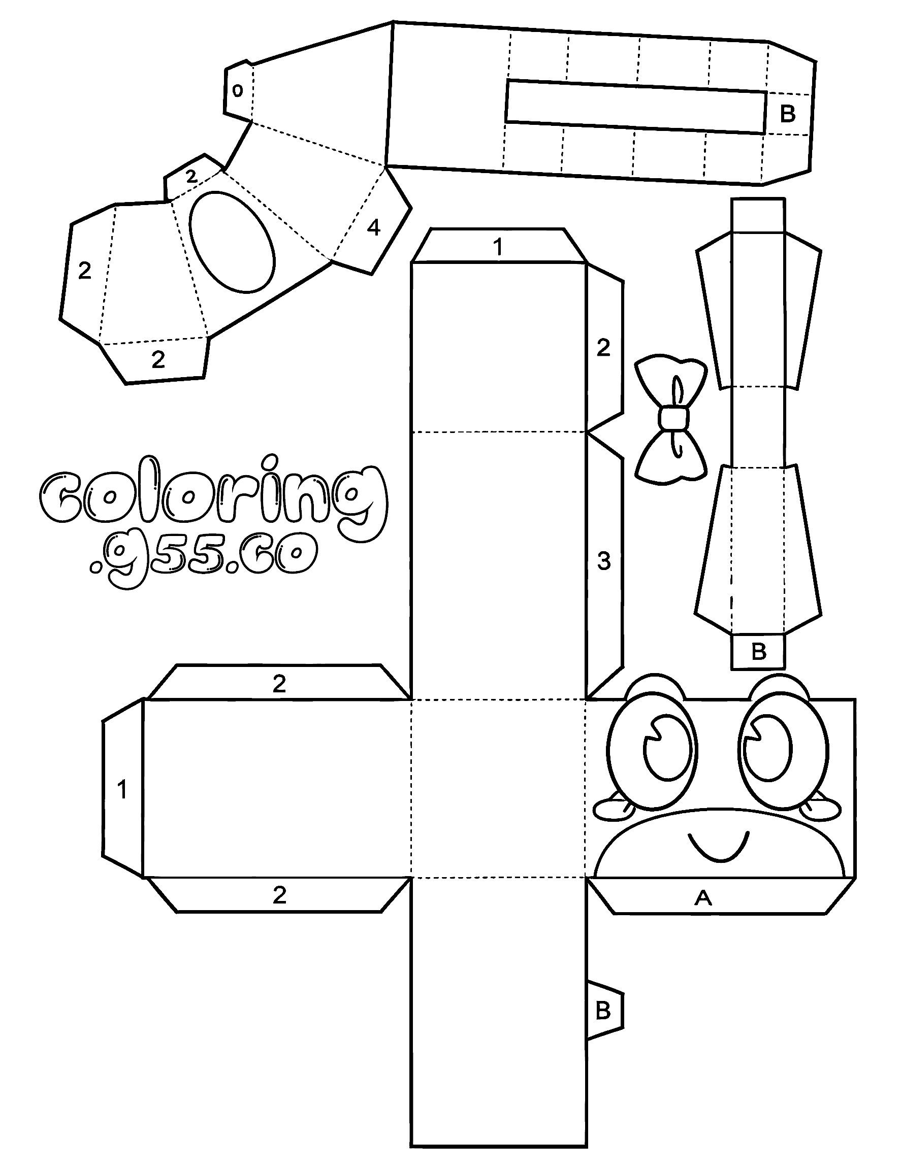 tadc ribbit 3d paper craft toy for kids the amazing digital circus line art