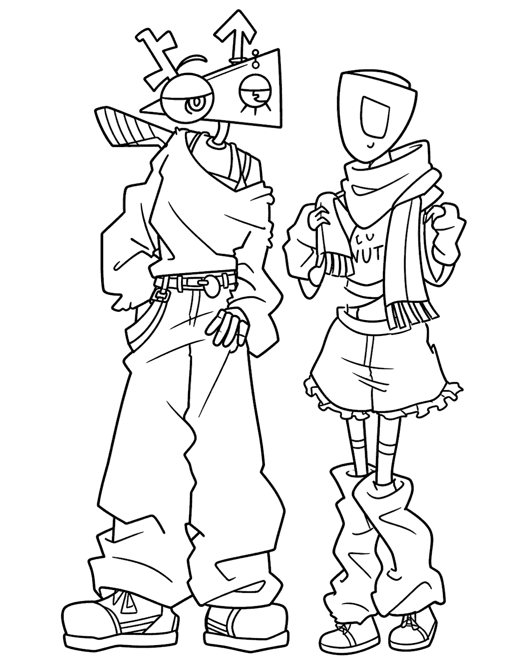 zooble and gangle modern streetwear outfits for kids tadc the amazing digital circus line art