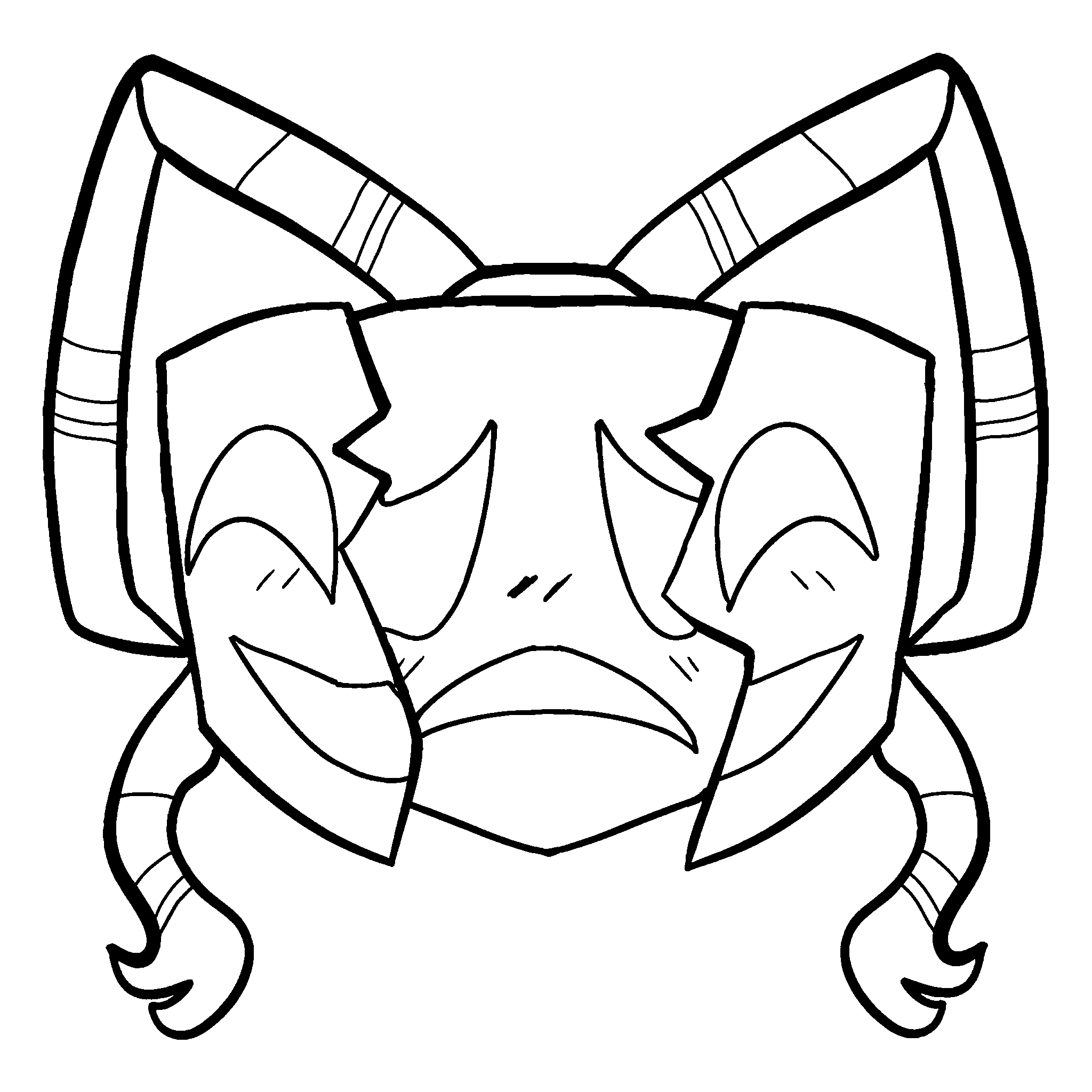 gangle broken comedy mask sad tragedy face tadc the amazing digital circus line art