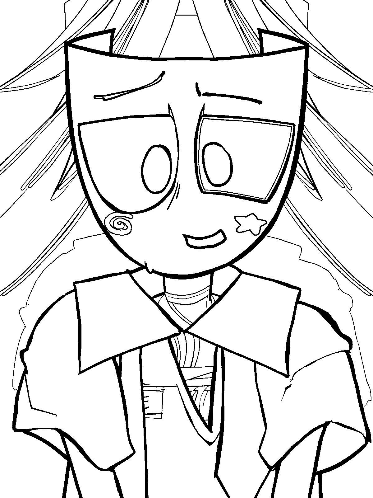 gangle comedy mask the amazing digital circus line art