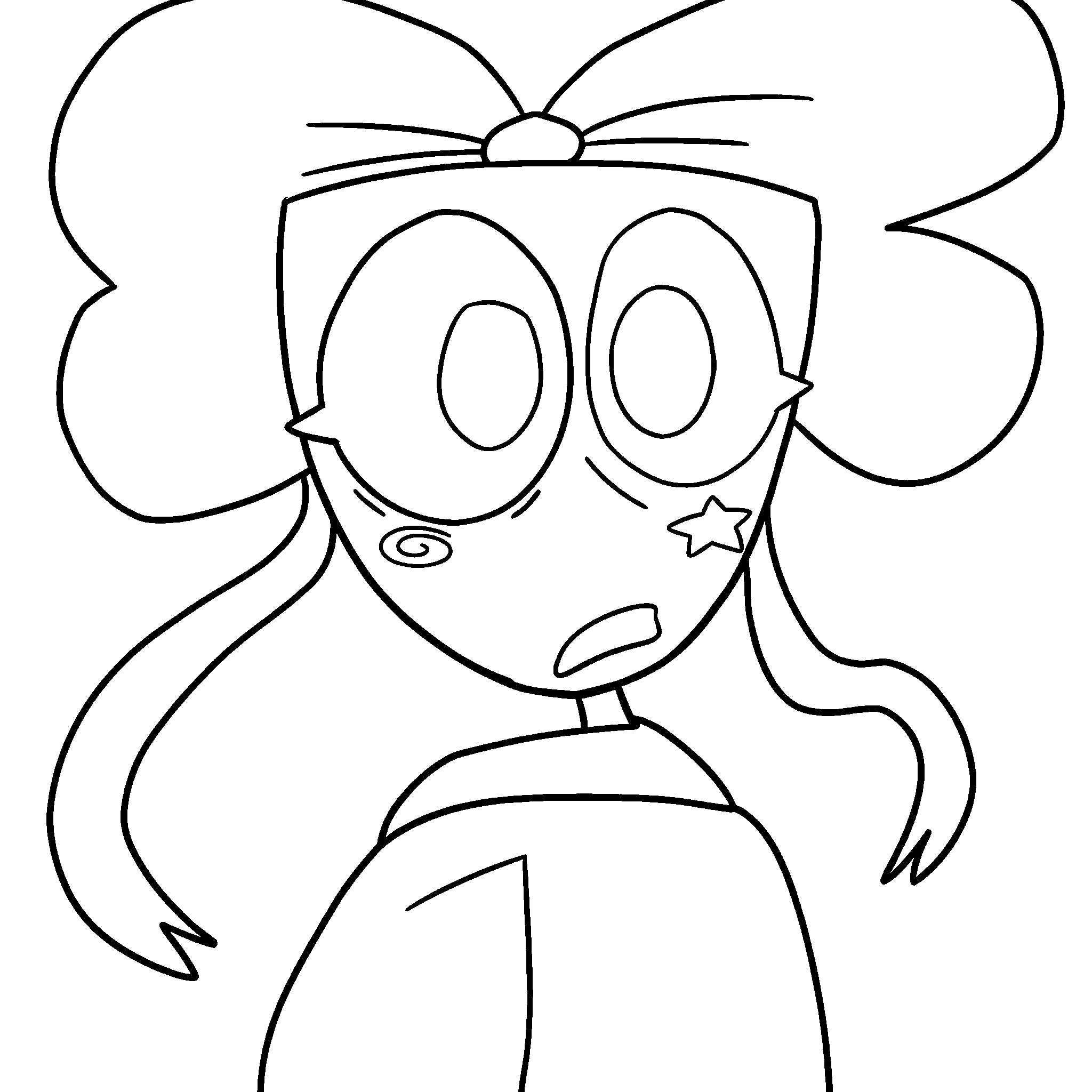 gangle ribbon portrait the amazing digital circus line art
