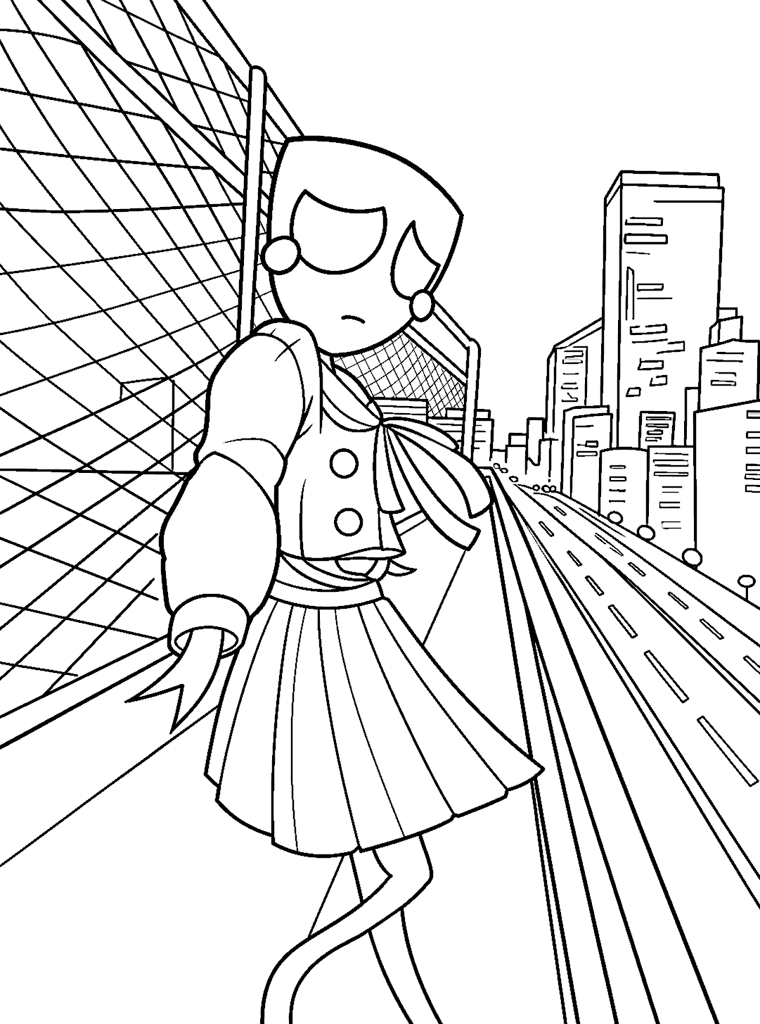 gangle school uniform on bridge city highway tadc the amazing digital circus line art