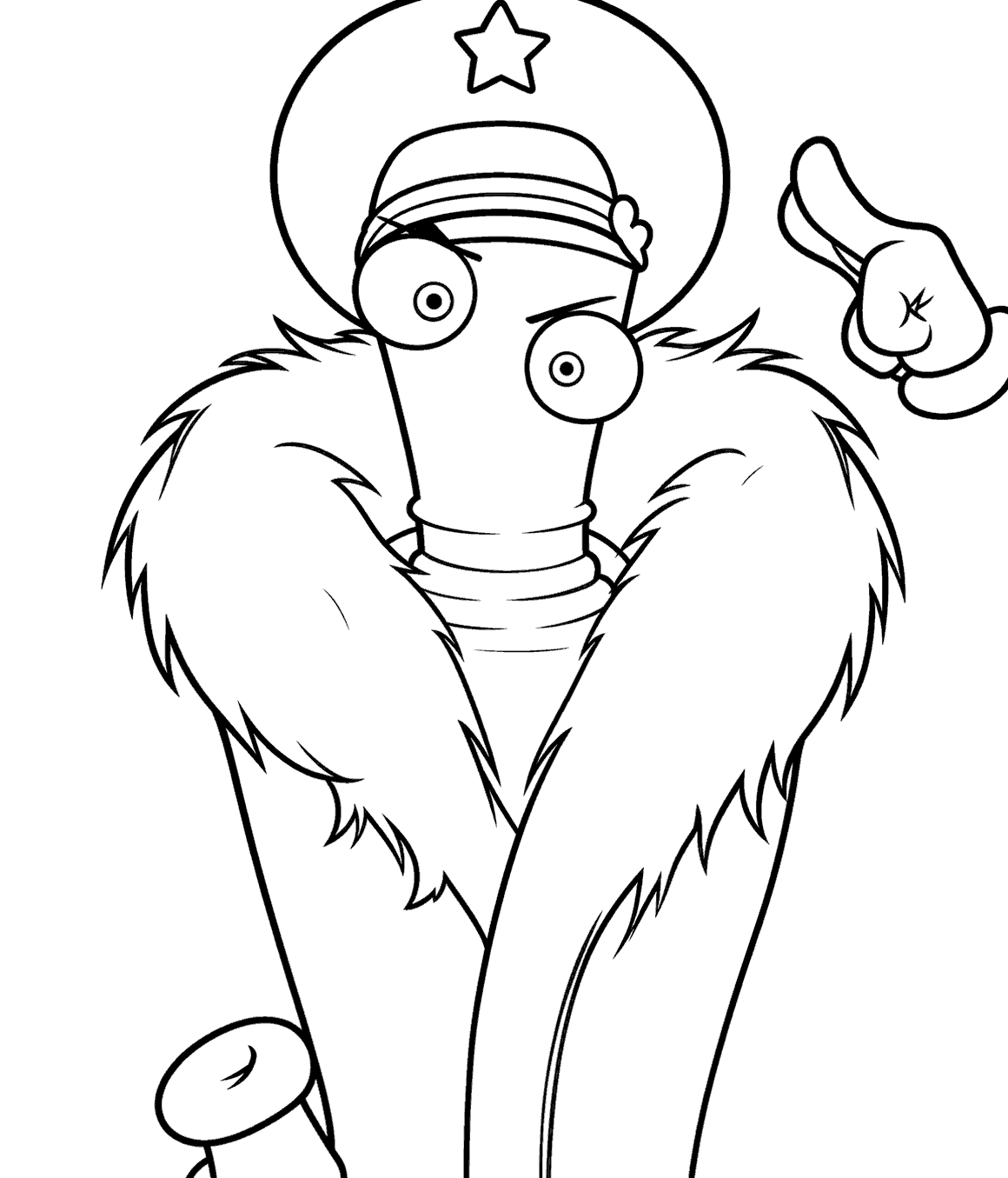 general kinger military officer uniform fur coat hat tadc the amazing digital circus line art