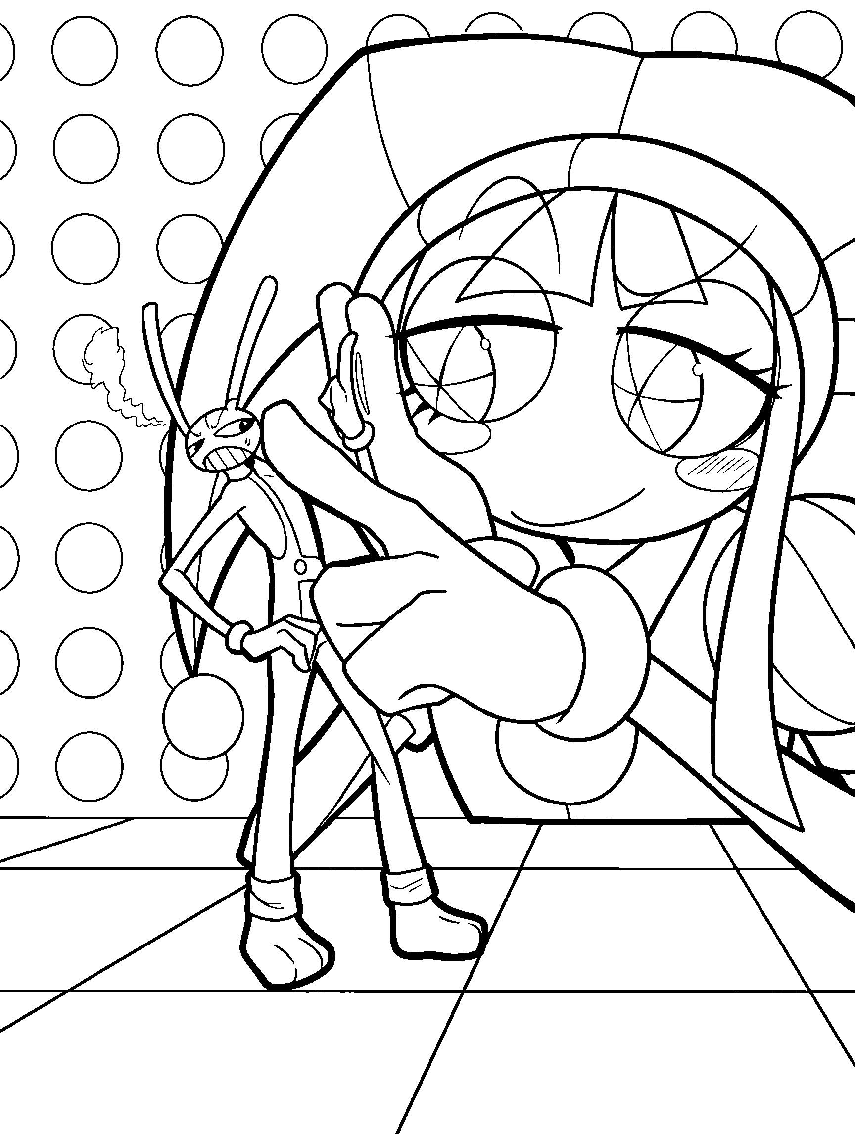 giant pomni and tiny jax the amazing digital circus line art