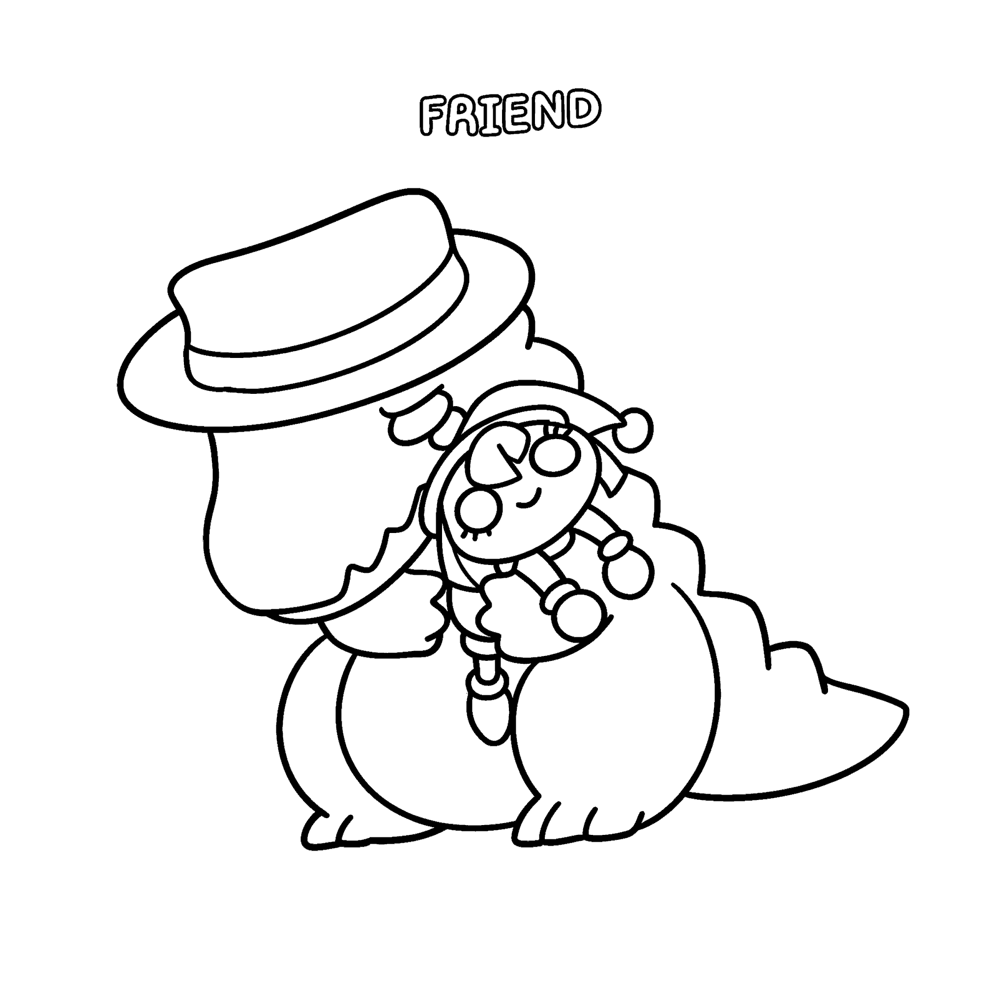 gummigoo and pomni the amazing digital circus line art