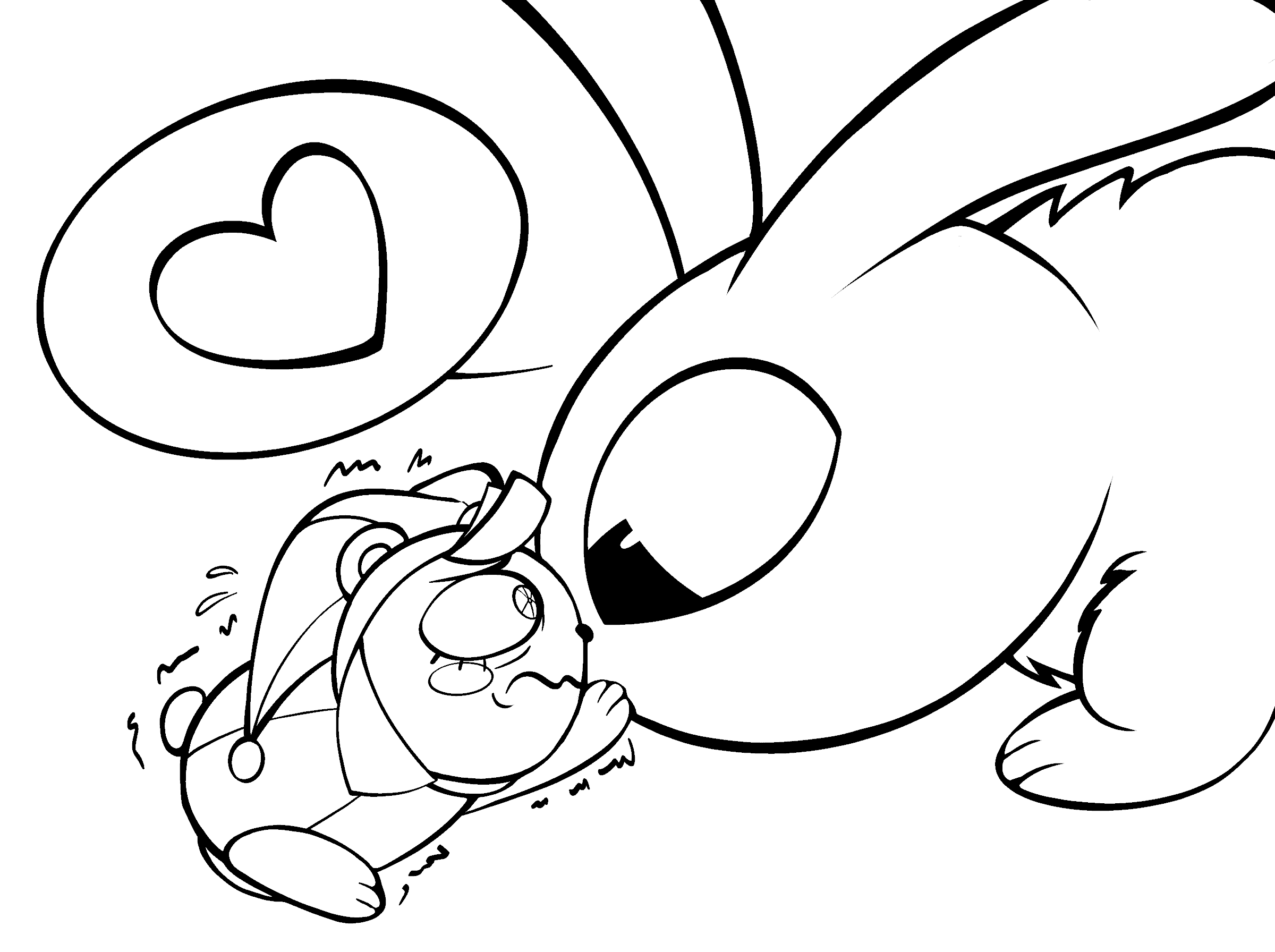 hamster pomni and giant bunny jax tadc the amazing digital circus line art