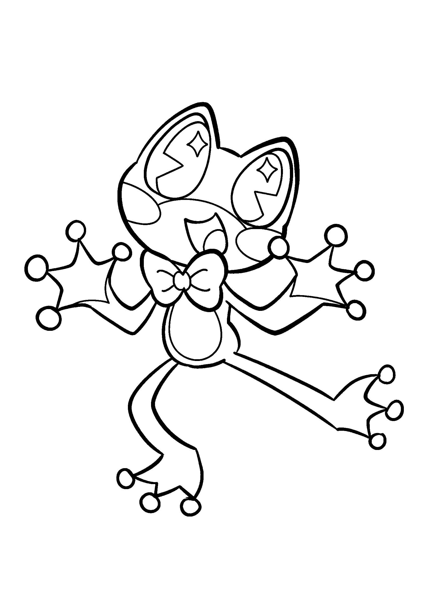 happy ribbit the frog with bow tie the amazing digital circus line art