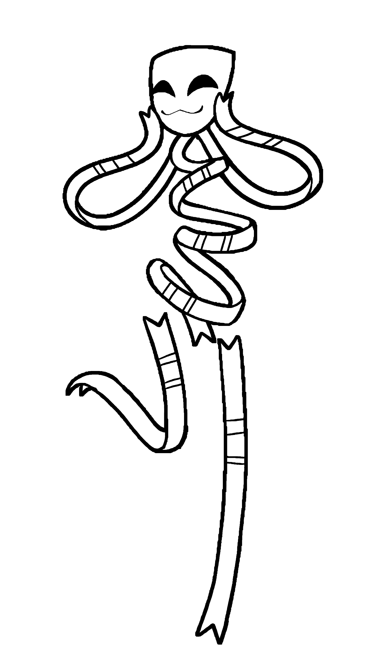 happy ribbon gangle the amazing digital circus line art