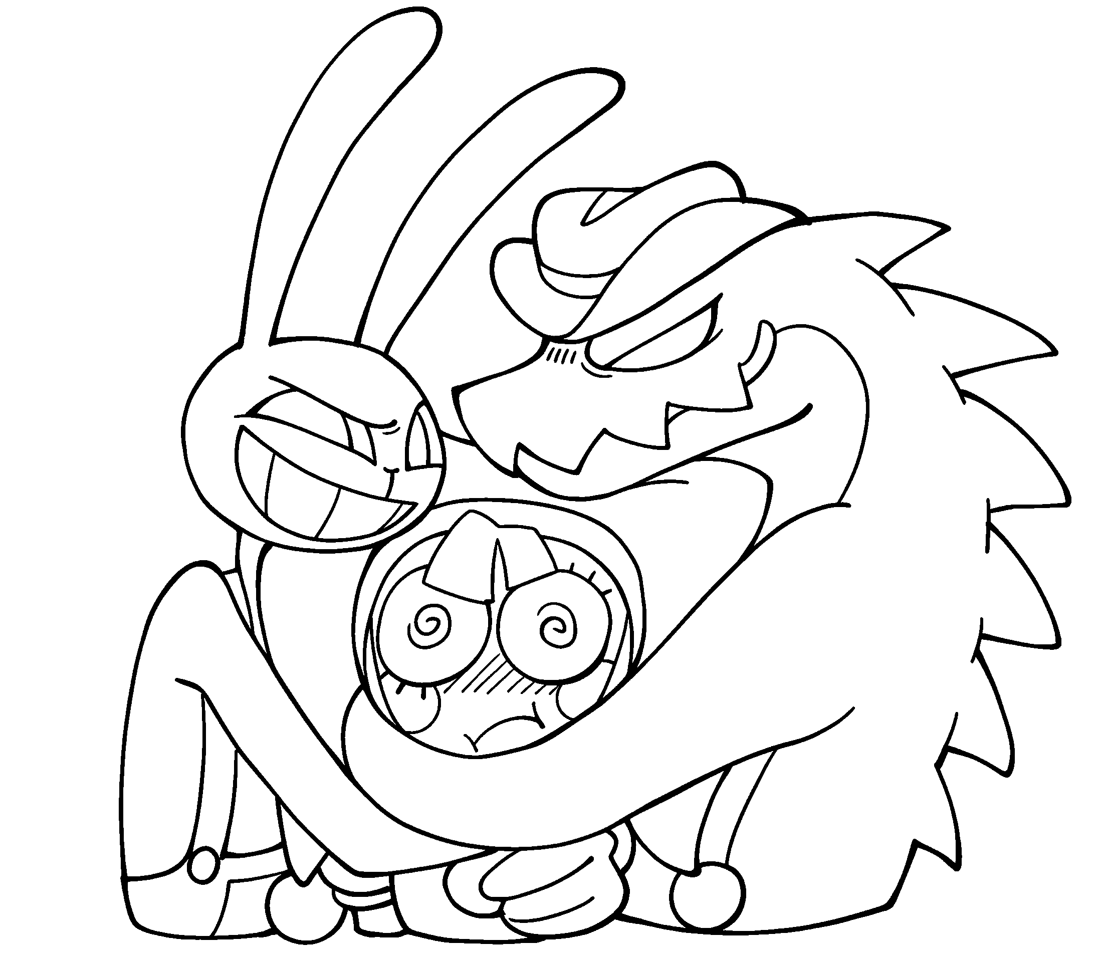 jax and gummigoo hugging pomni the amazing digital circus line art