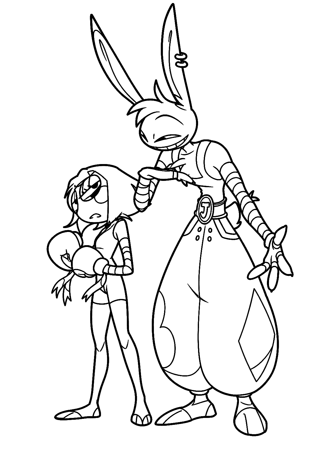 jax and pomni boxing gloves sport outfit tadc the amazing digital circus line art for kids and adults