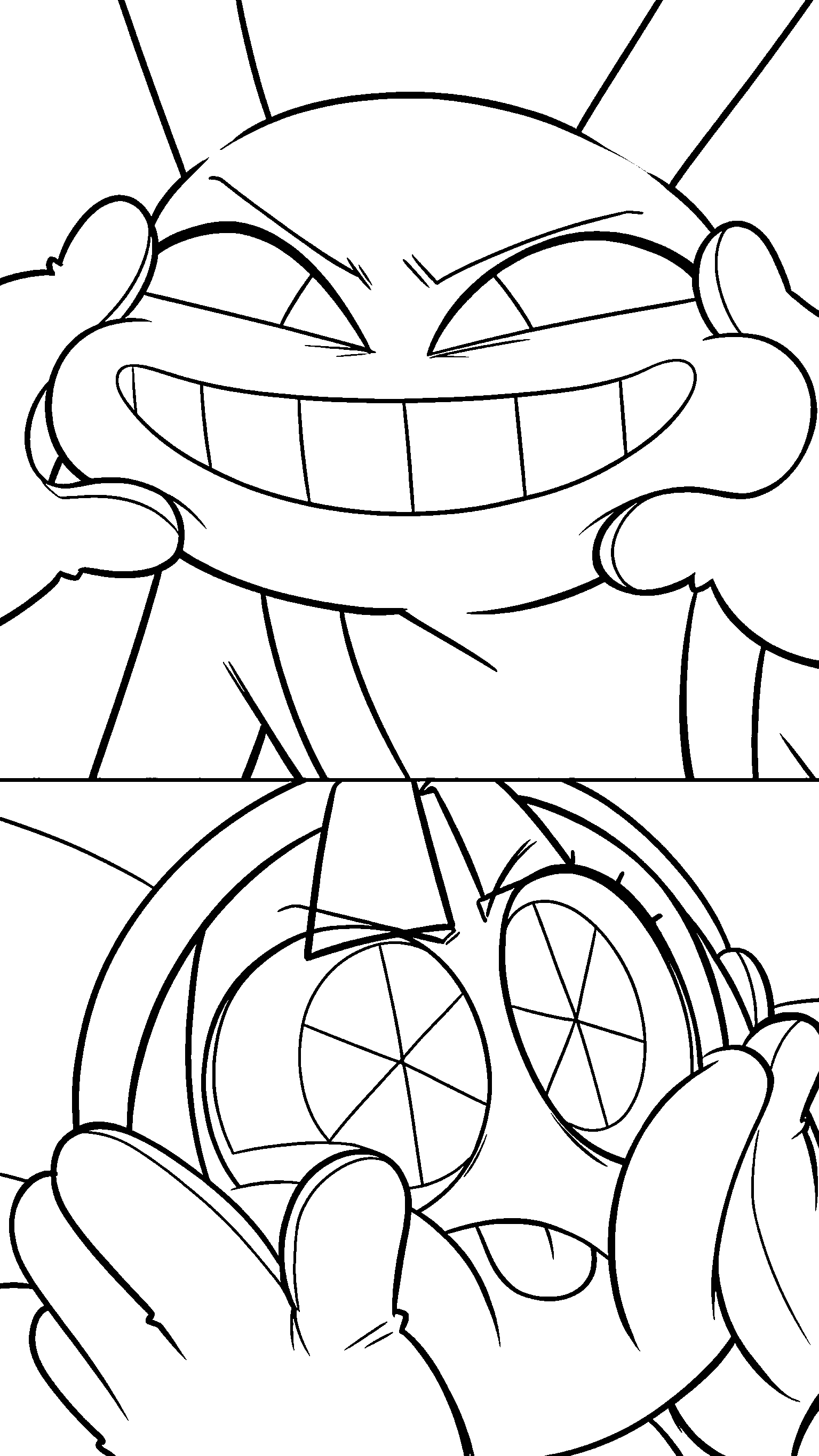 jax and pomni funny face the amazing digital circus line art