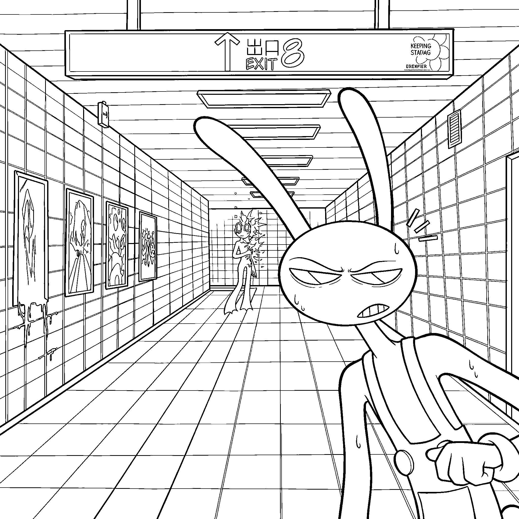 jax and ribbit frog exit 8 subway horror game anomaly tadc the amazing digital circus line art