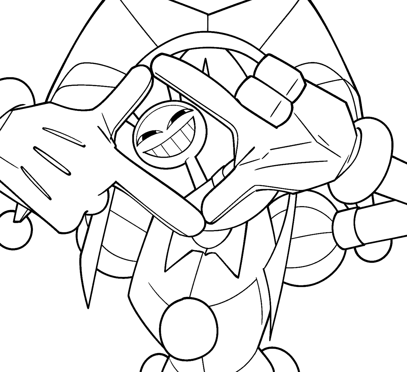 jester hands finger frame mini jax face portrait tadc the amazing digital circus line art