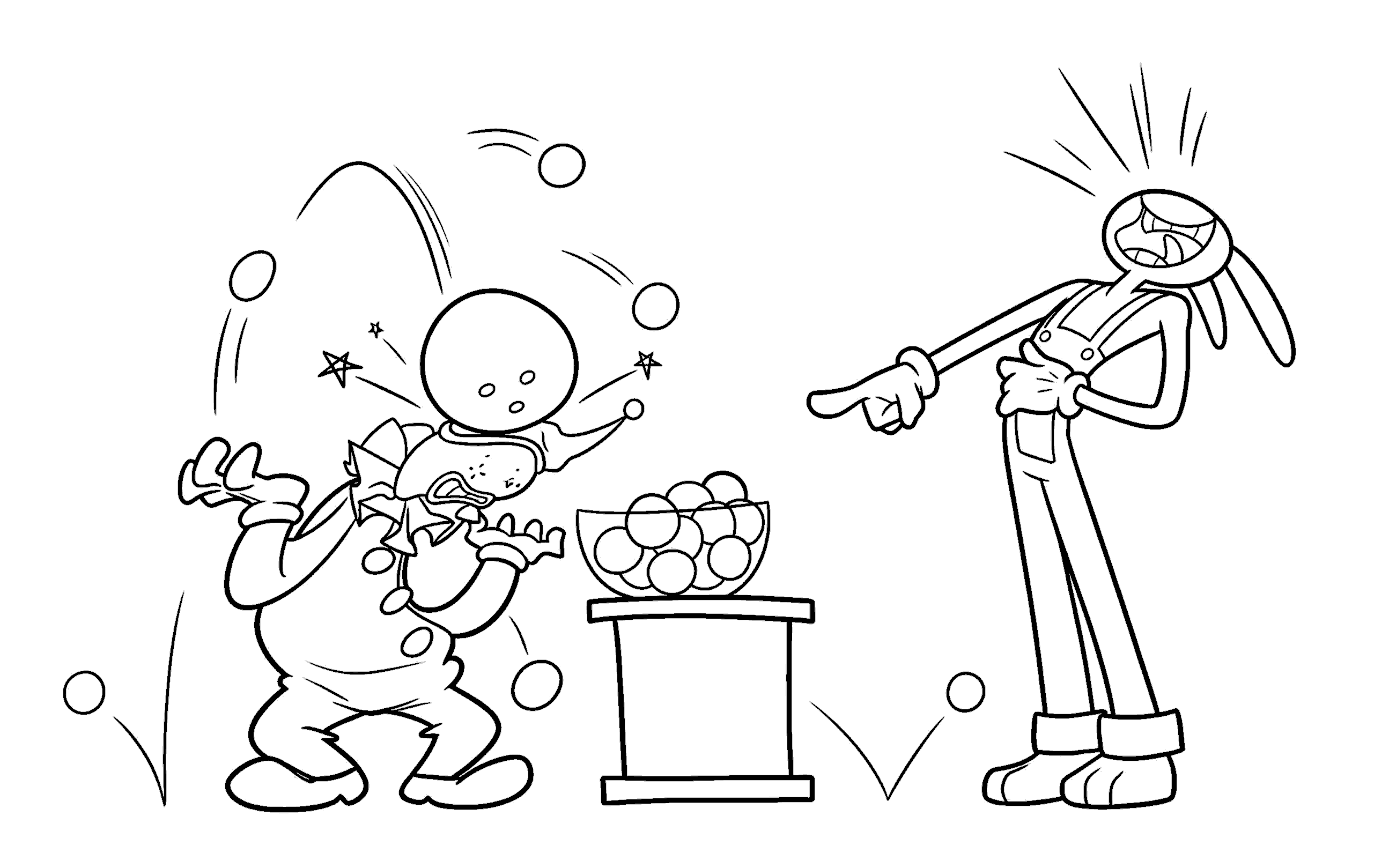 kaufmo hit by bowling ball and laughing jax prank tadc the amazing digital circus line art