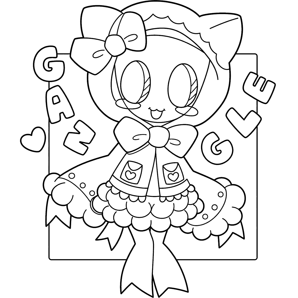 kawaii cat ear hood gangle anime dress name logo tadc the amazing digital circus line art