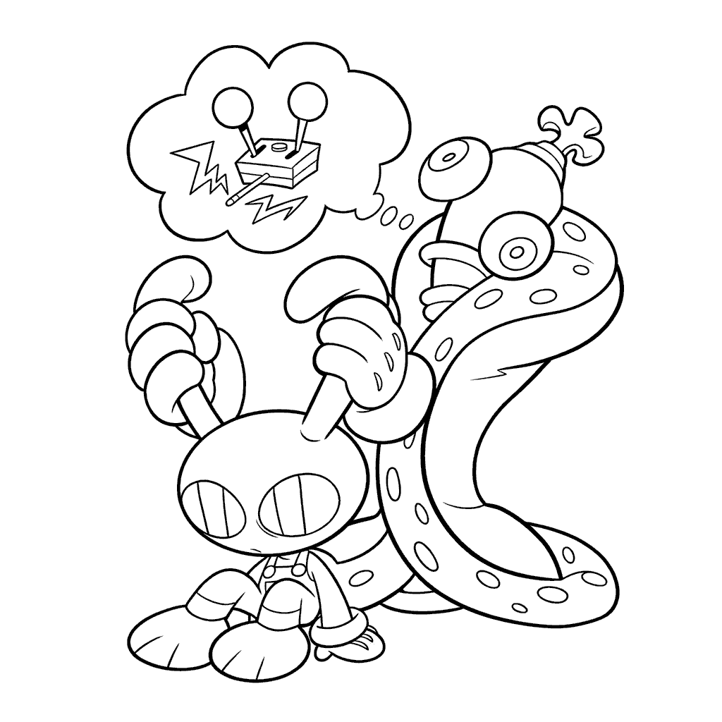 kinger and jax scared reaction the amazing digital circus line art