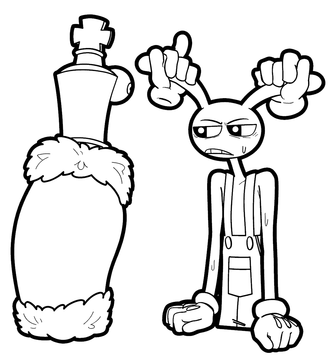 kinger and nervous jax the amazing digital circus line art