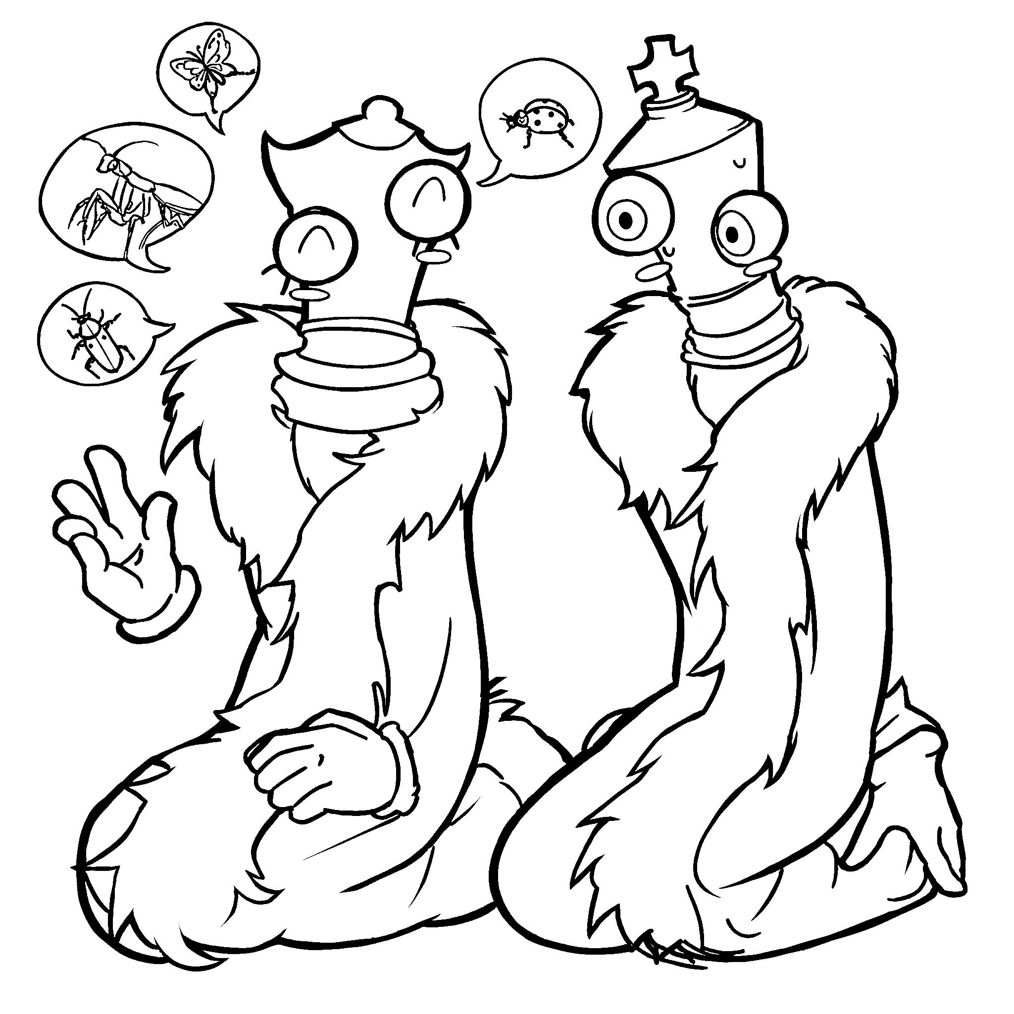 kinger and queenie insects the amazing digital circus line art