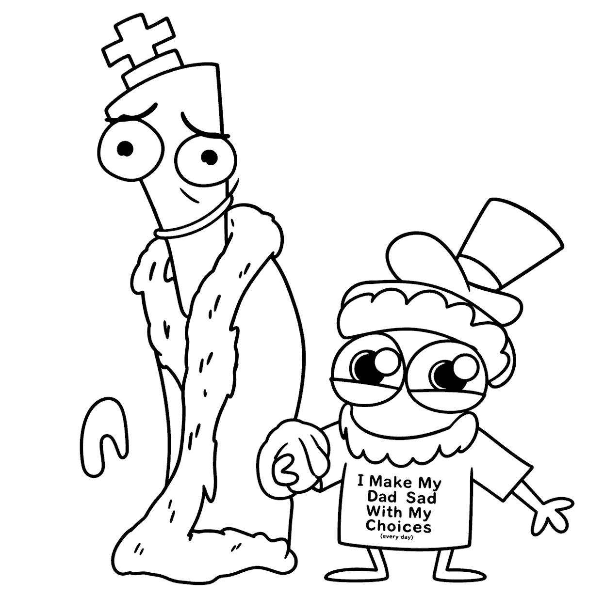 kinger holding hands with caine meme t shirt tadc the amazing digital circus line art